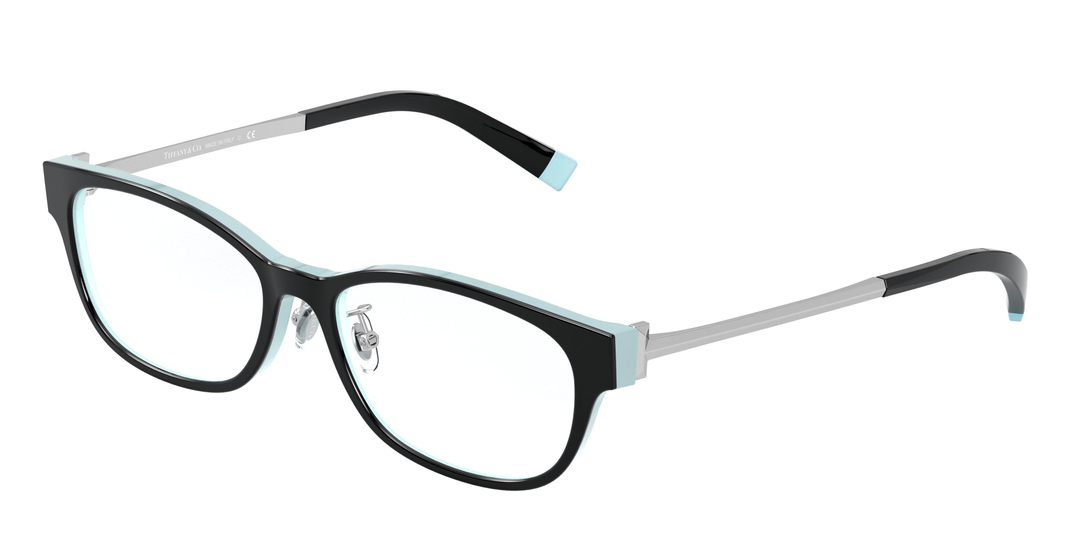 Tiffany TF2201D Pillow Eyeglasses  8055-Black On Tiffany Blue 52-140-16 - Color Map Black