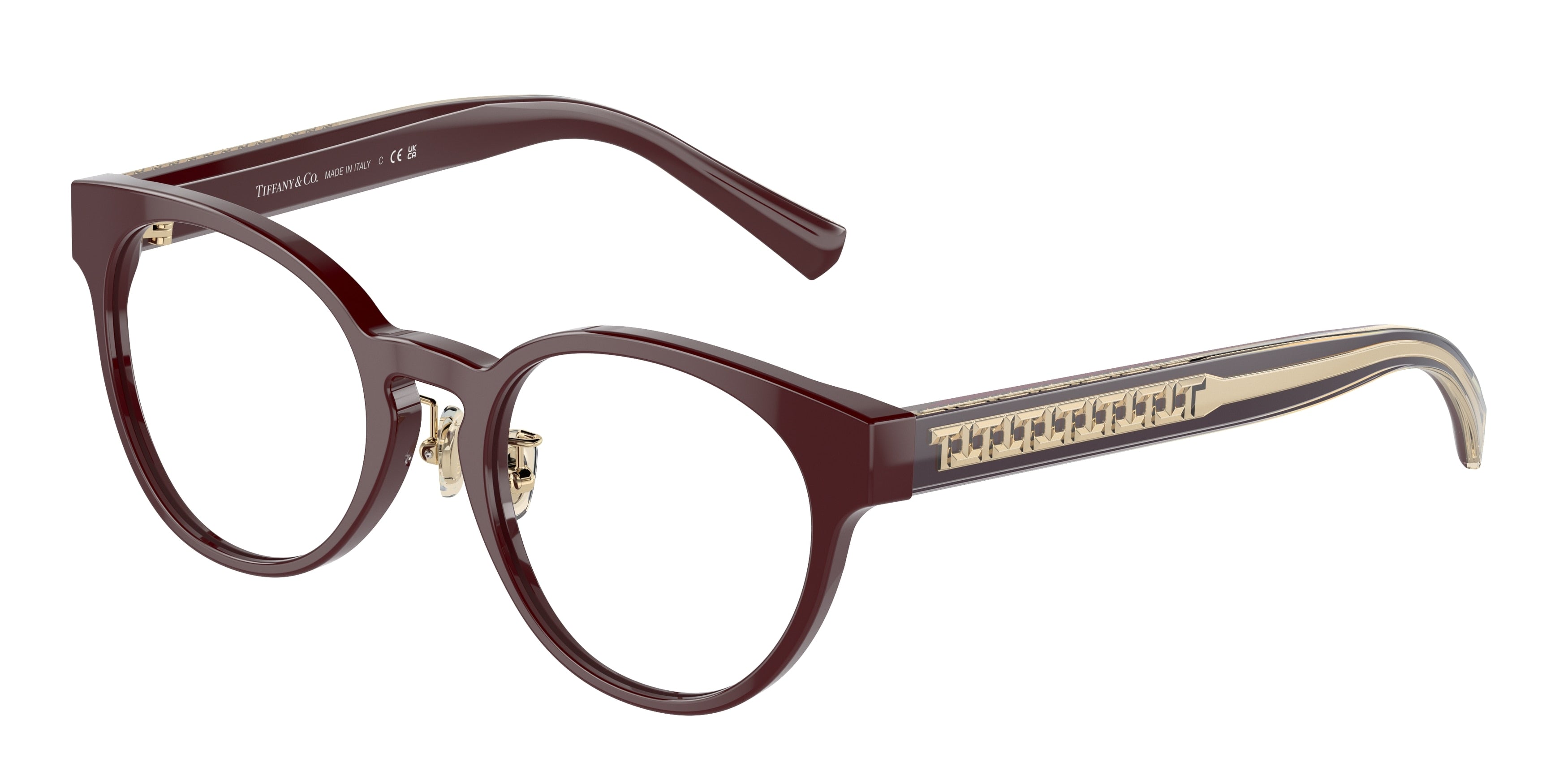 Tiffany TF2250F Phantos Eyeglasses  8389-Burgundy 50-140-19 - Color Map Violet