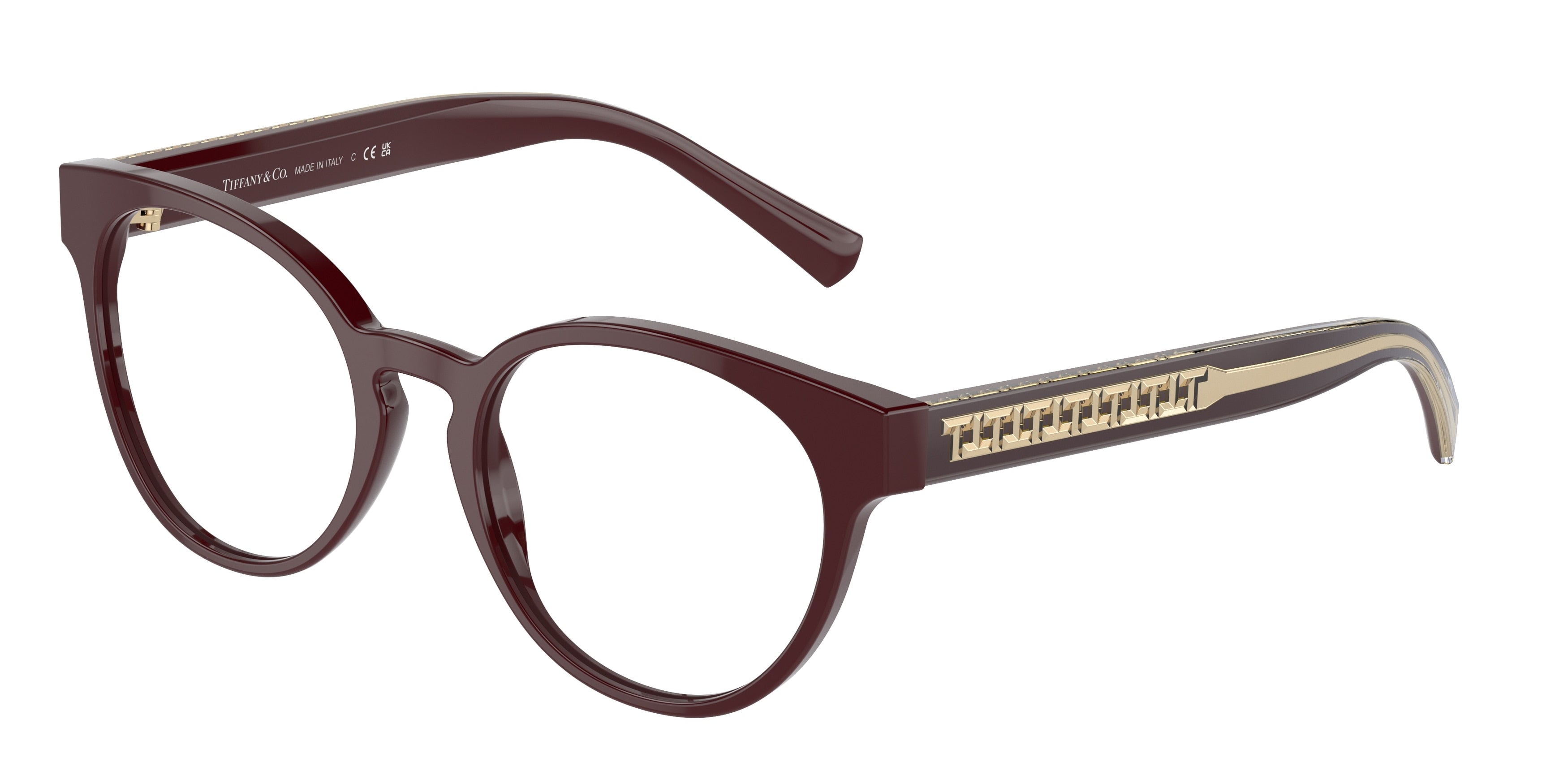 Tiffany TF2250 Phantos Eyeglasses  8389-Burgundy 52-140-19 - Color Map Violet