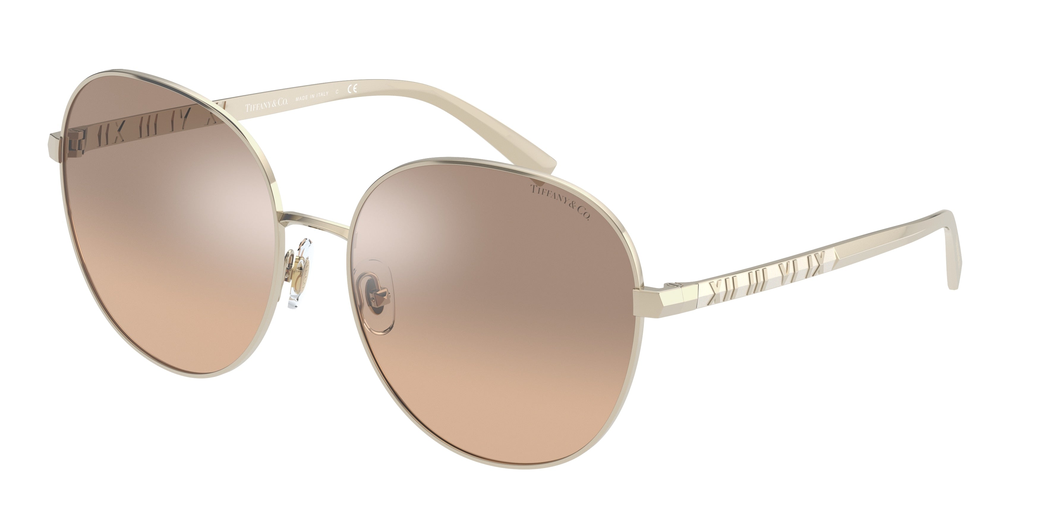 Tiffany TF3079 Round Sunglasses  60213B-Pale Gold 60-140-17 - Color Map Gold