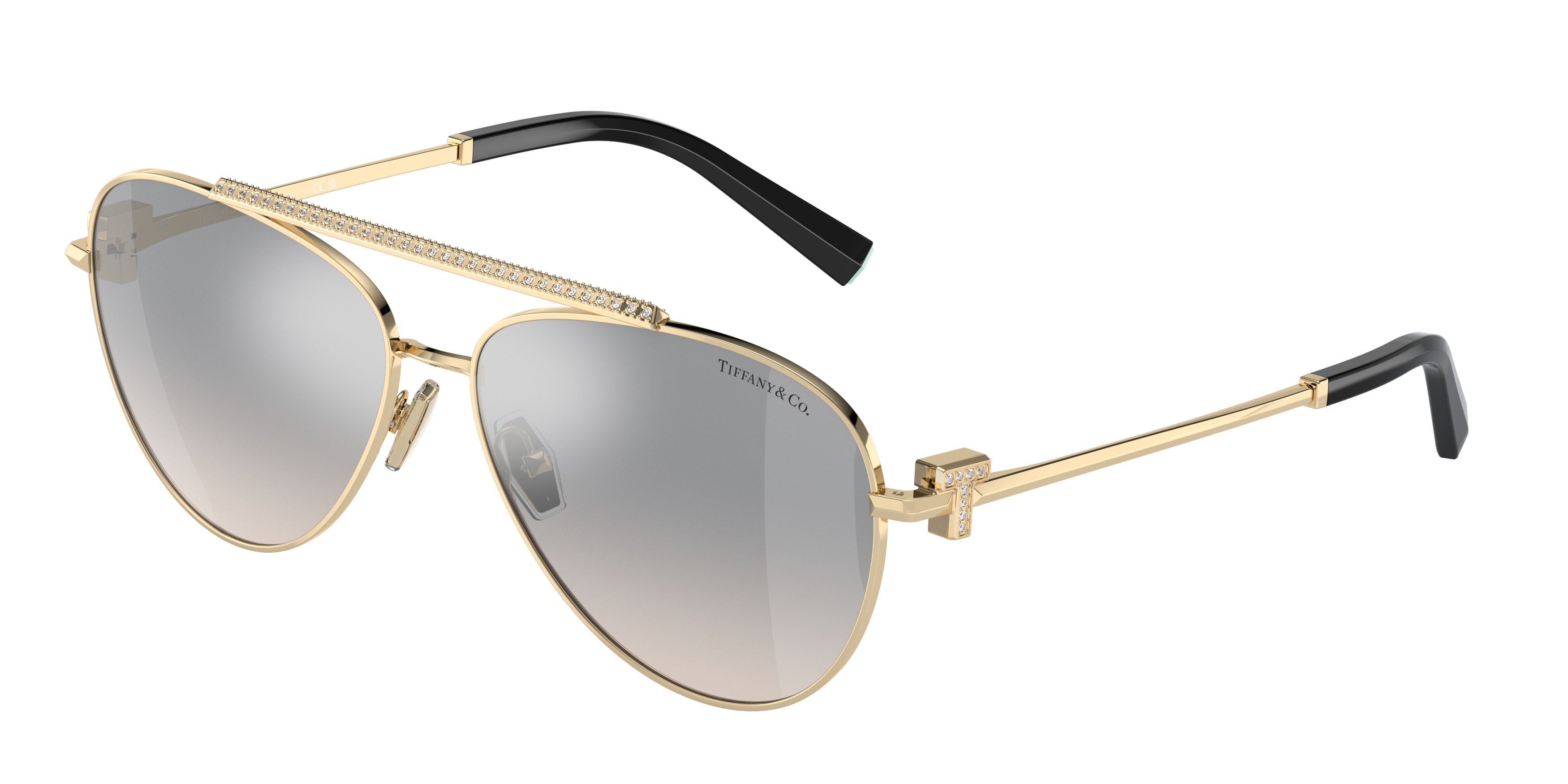 Tiffany TF3101B Pilot Sunglasses  61791U-Pale Gold 59-140-14 - Color Map Gold