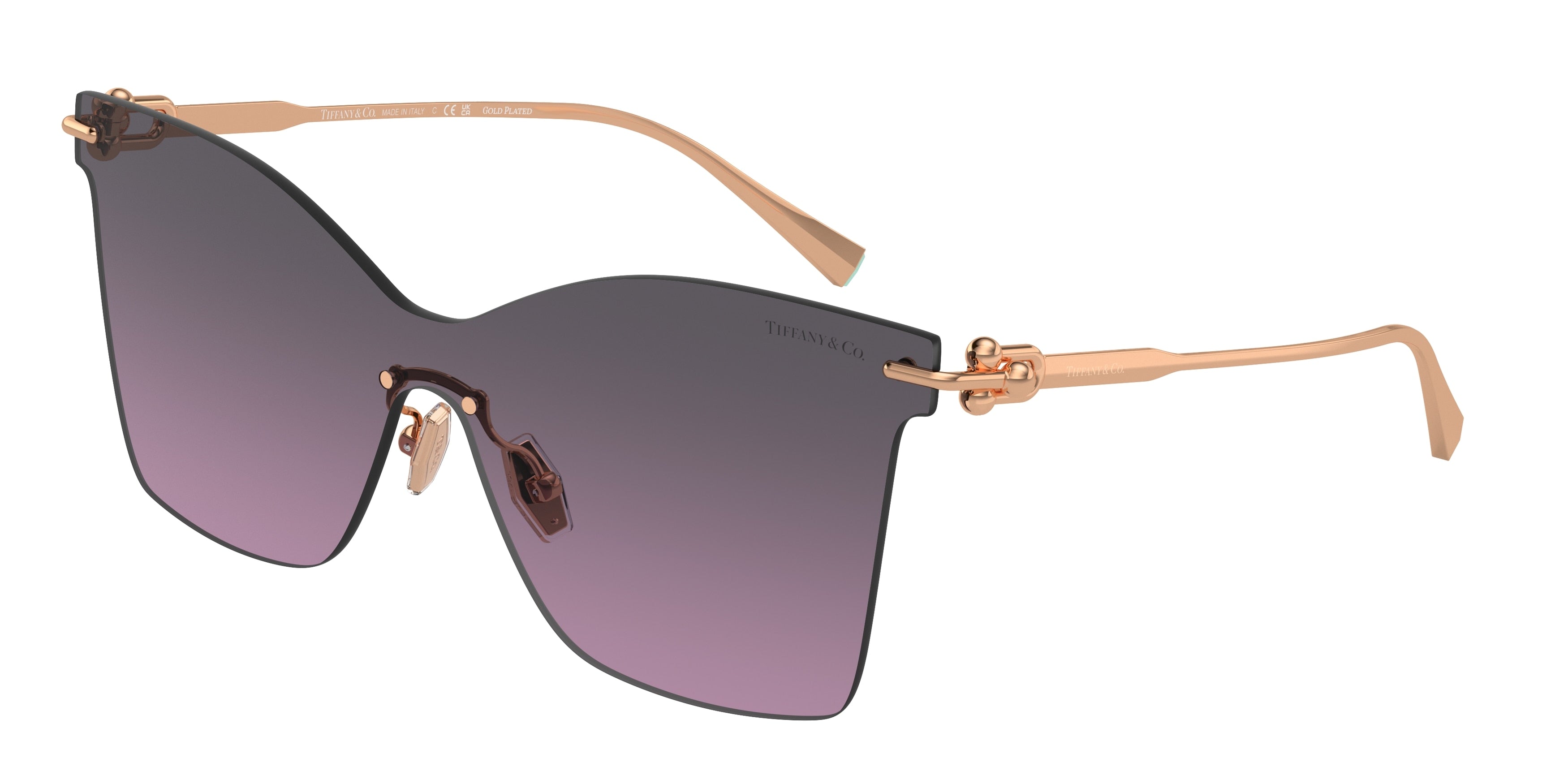 Tiffany TF3103K Butterfly Sunglasses  62144Q-Rose Gold Plated 0-140-143 - Color Map Gold