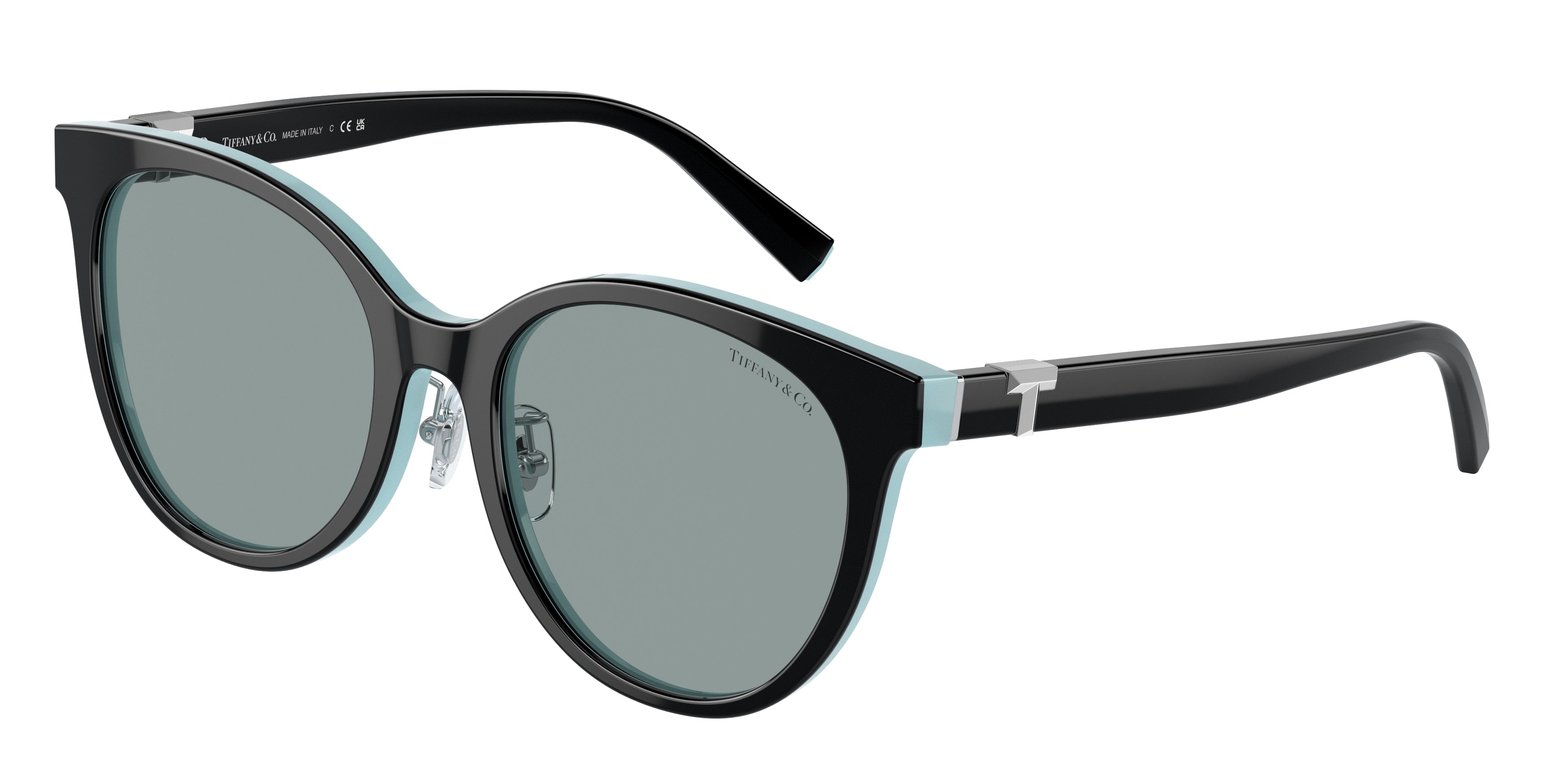 Tiffany TF4209D Phantos Sunglasses  8055/1-Black On Tiffany Blue 54-140-19 - Color Map Black