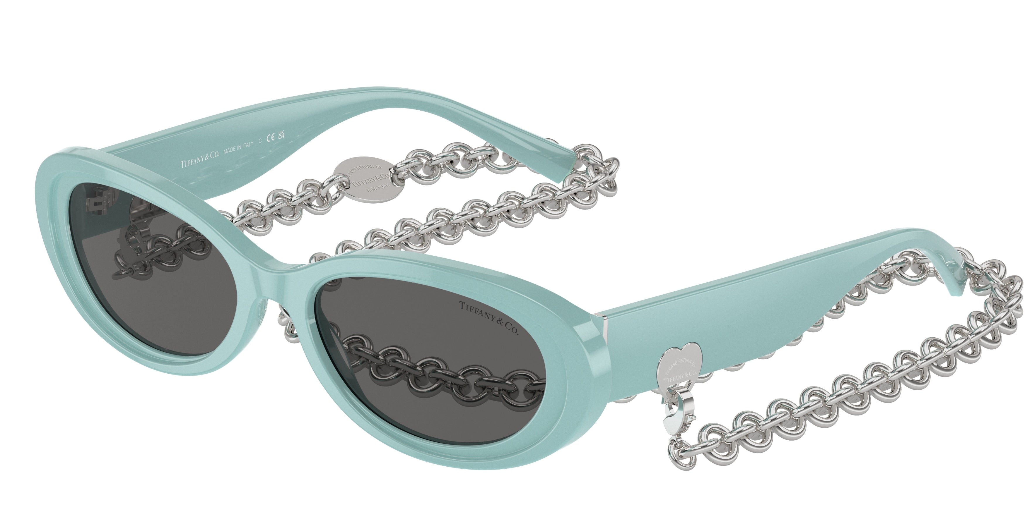 Tiffany TF4221F Oval Sunglasses  8388S4-Tiffany Blue 54-140-17 - Color Map Blue