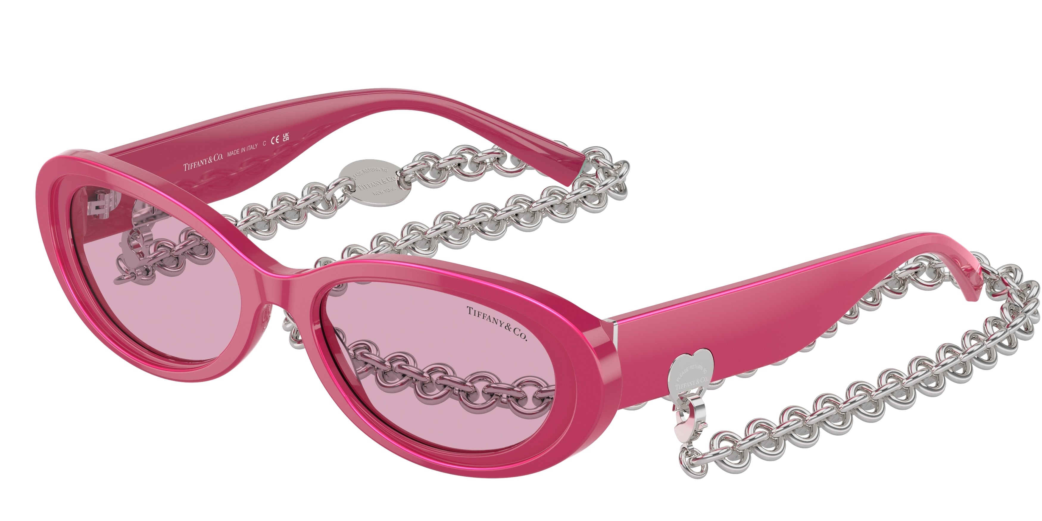 Tiffany TF4221F Oval Sunglasses  841176-Fuchsia Metallic 54-140-17 - Color Map Pink