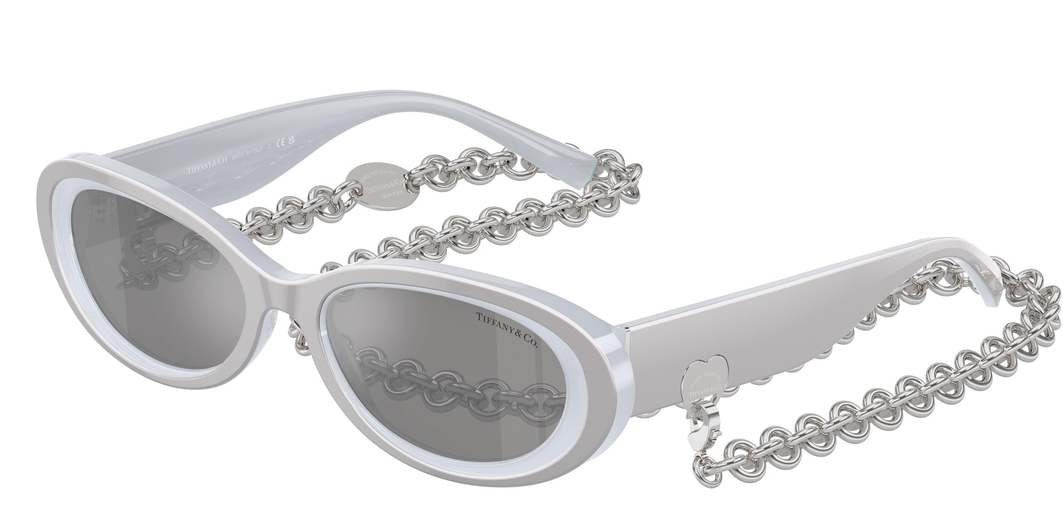 Tiffany TF4221 Oval Sunglasses  84106G-Silver Metallic 54-140-17 - Color Map Silver