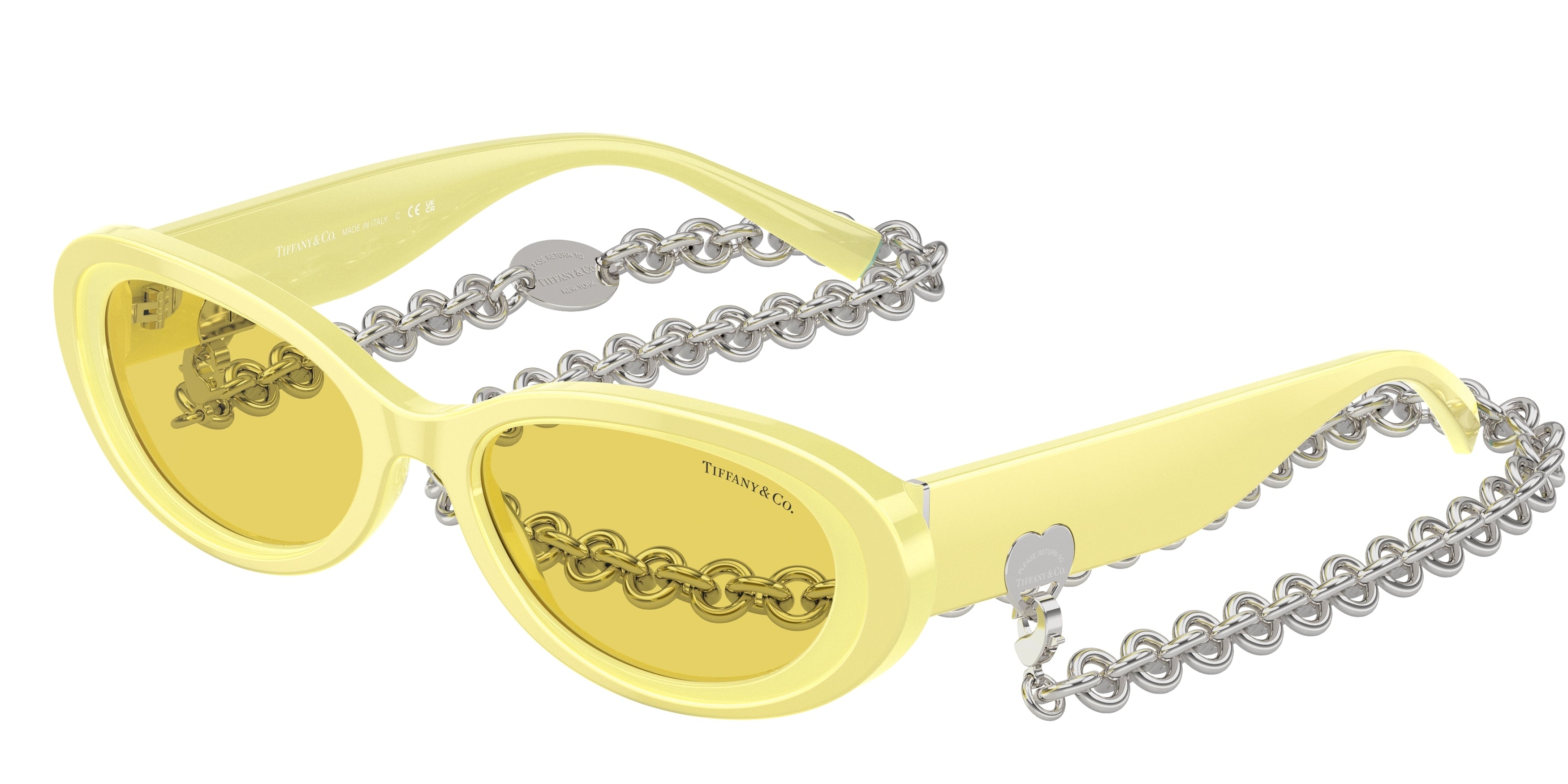 Tiffany TF4221 Oval Sunglasses  841285-Yellow Metallic 54-140-17 - Color Map Yellow