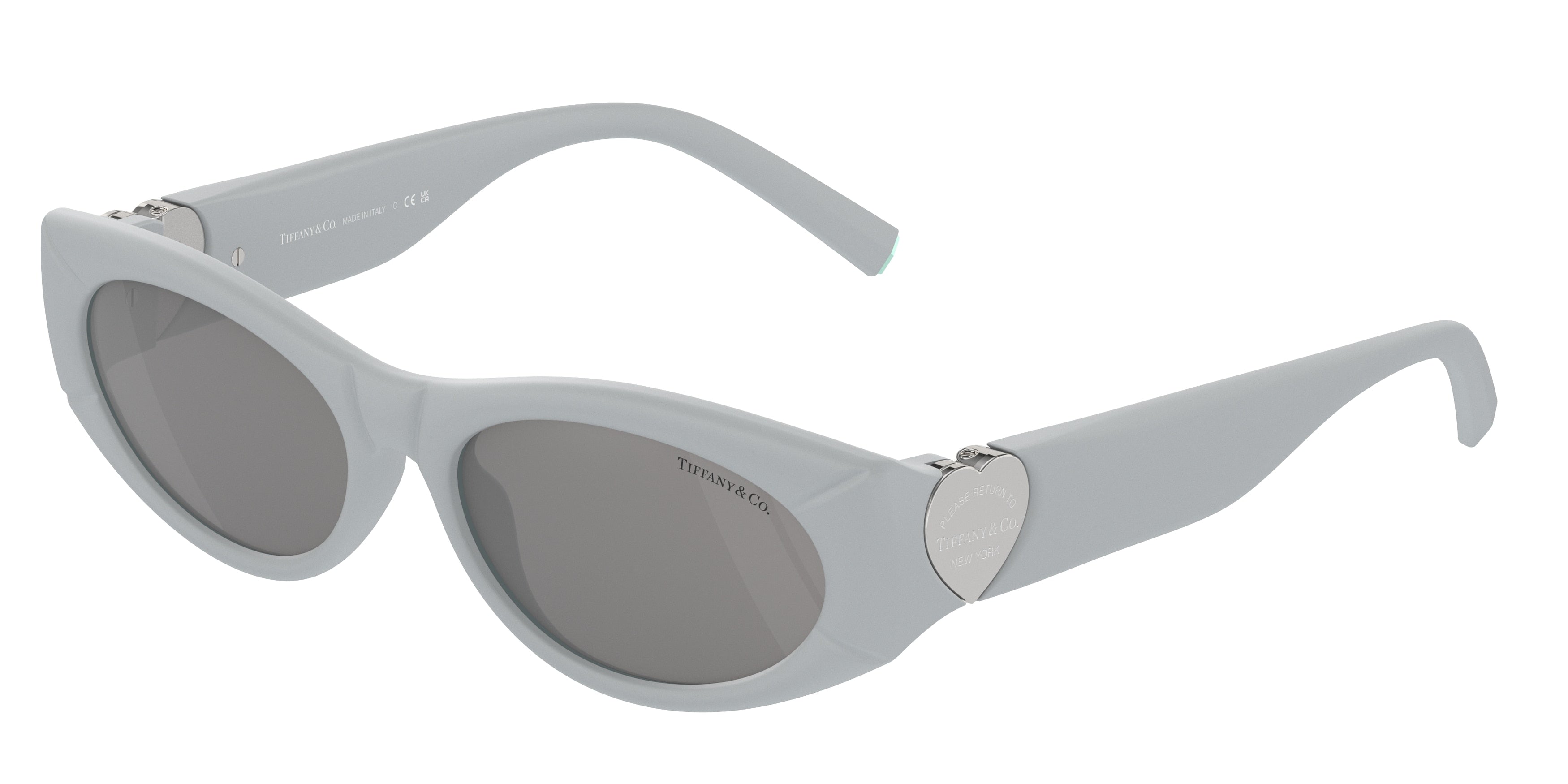 Tiffany TF4222U Oval Sunglasses  84156G-Silver Metallic Rubberized 55-140-16 - Color Map Silver