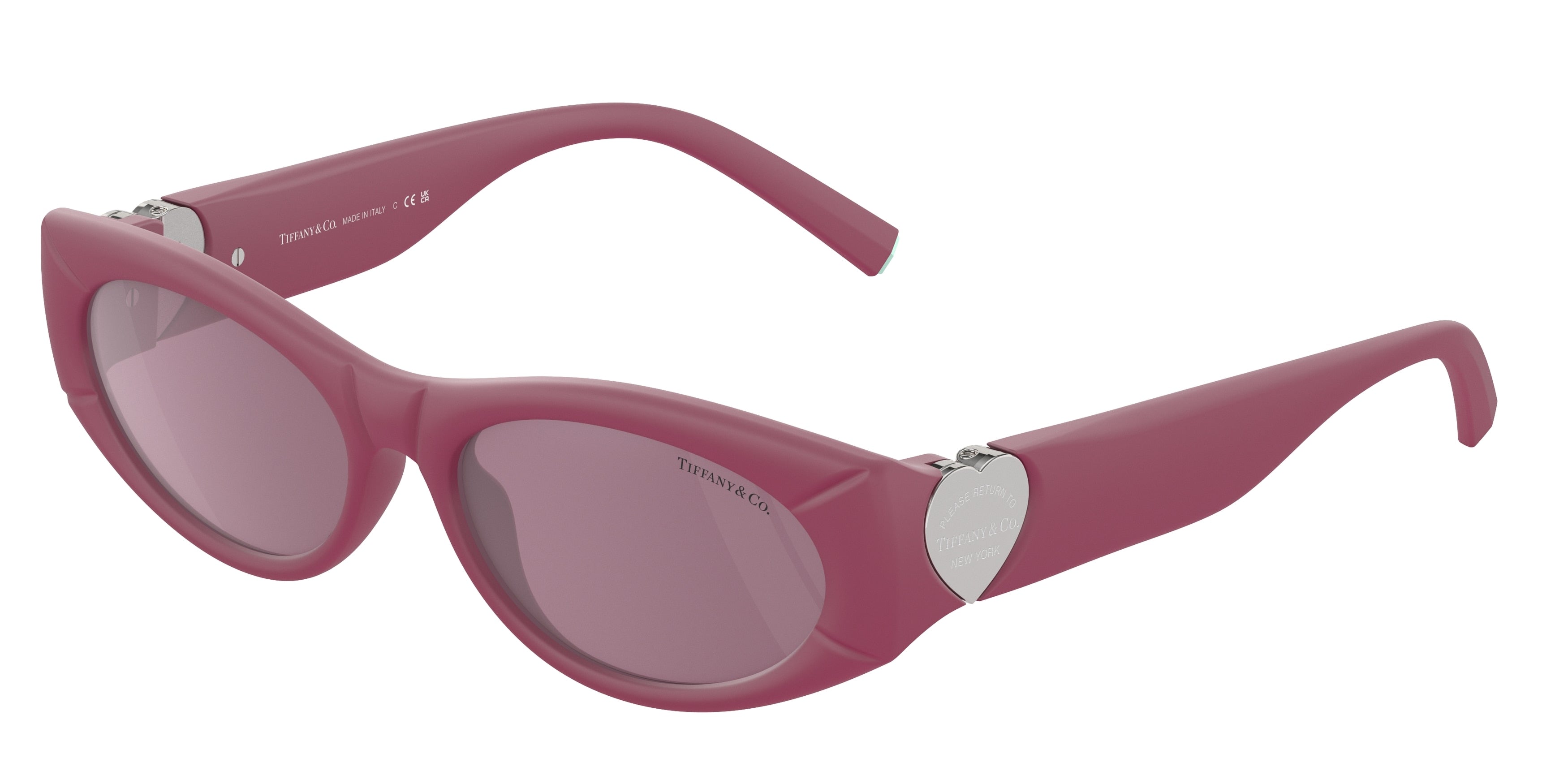 Tiffany TF4222U Oval Sunglasses  8416AK-Fuchsia Rubberized 55-140-16 - Color Map Pink