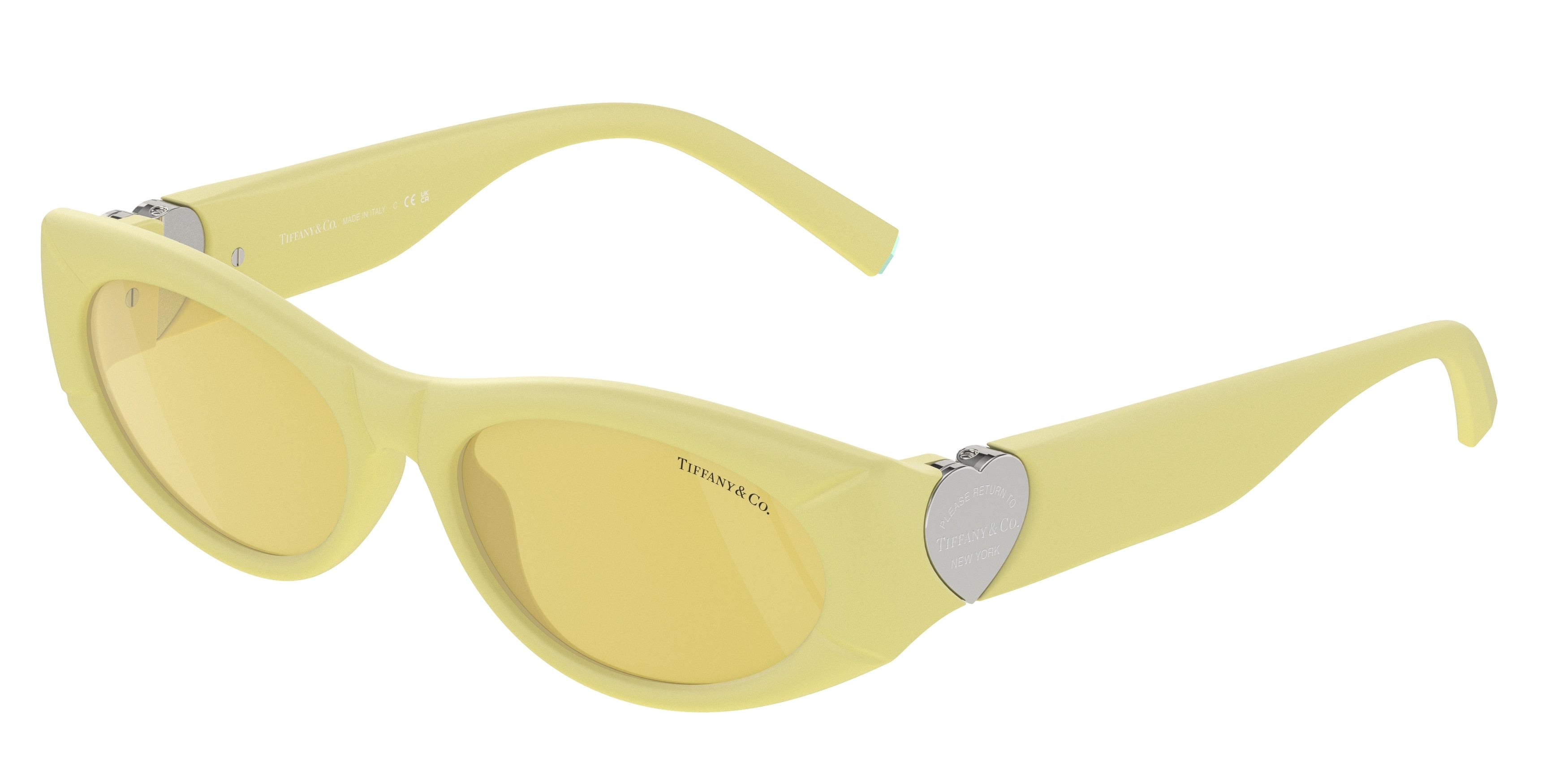 Tiffany TF4222U Oval Sunglasses  84176D-Yellow Rubberized 55-140-16 - Color Map Yellow