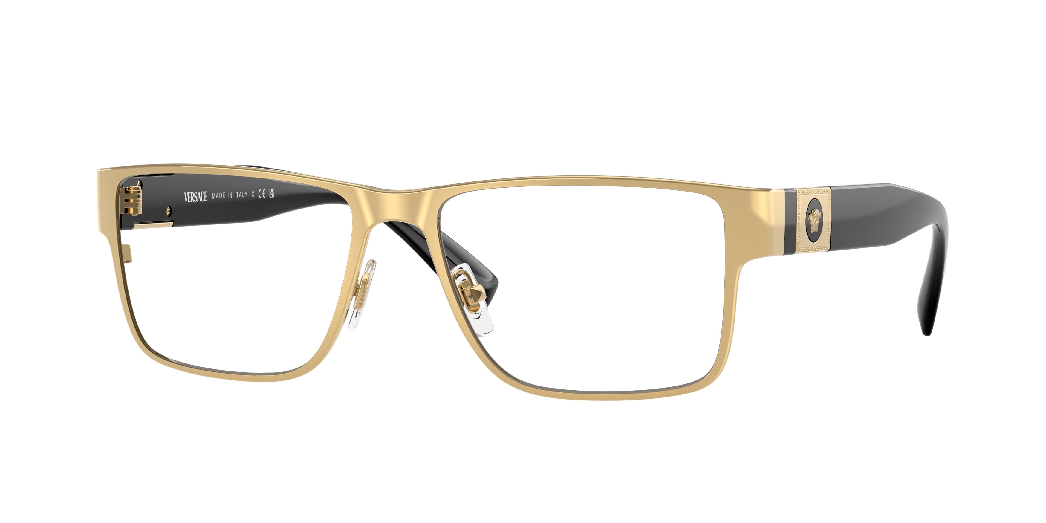 Versace VE1274 Rectangle Eyeglasses  1002-Gold 57-140-17 - Color Map Gold