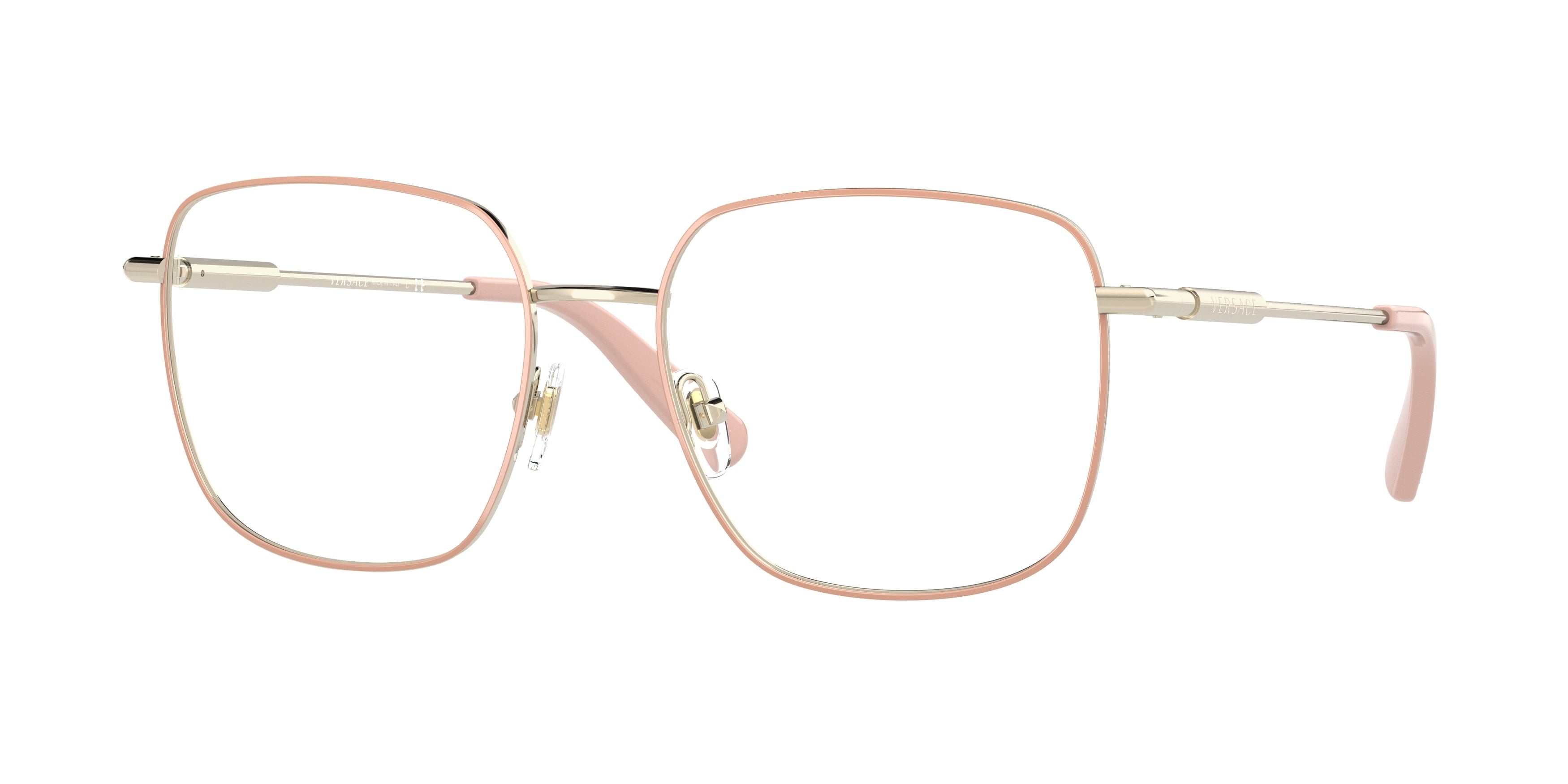 Versace VE1281 Square Eyeglasses  1469-Pale Gold/Pink 54-145-18 - Color Map Gold