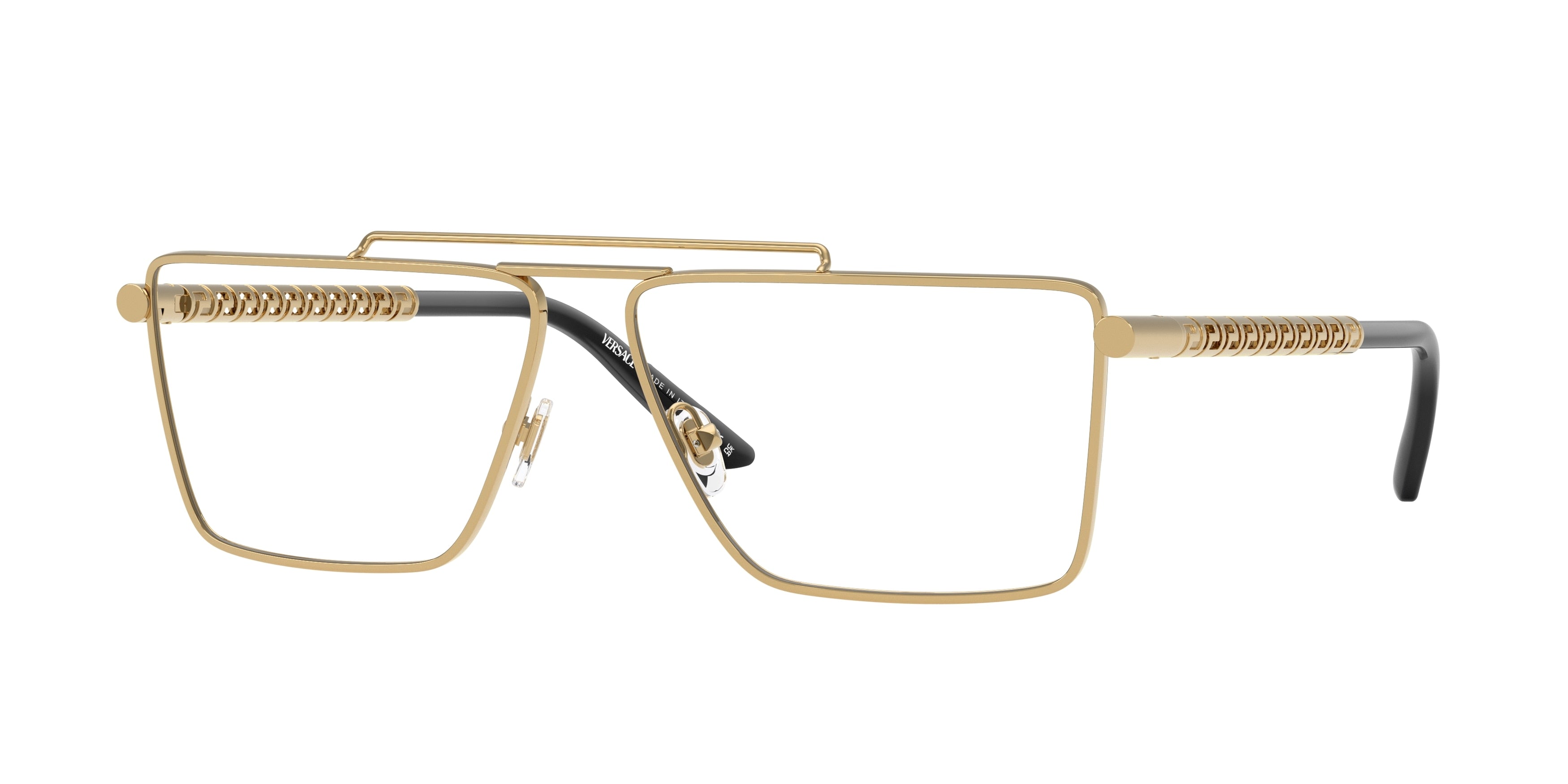 Versace VE1295 Rectangle Eyeglasses  1002-Gold 59-145-13 - Color Map Gold