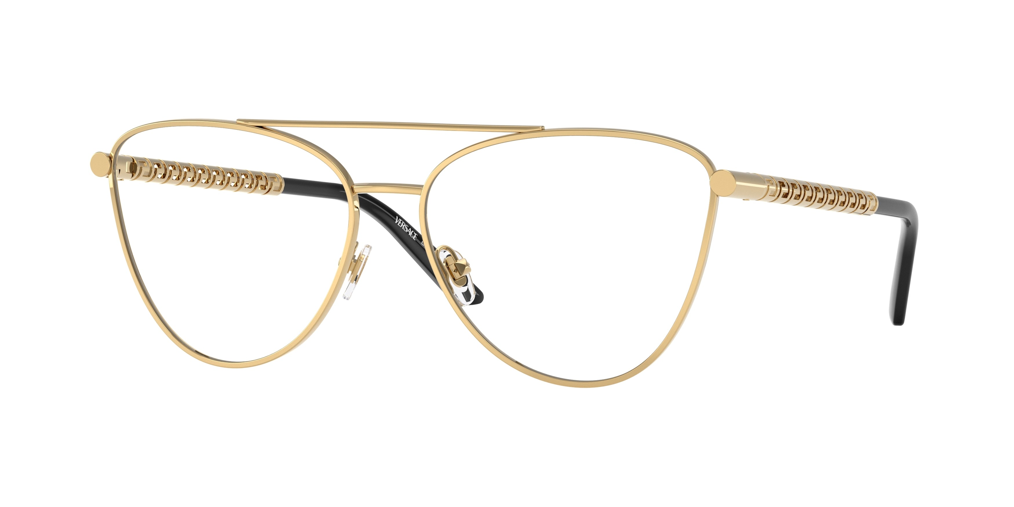 Versace VE1296 Cat Eye Eyeglasses  1002-Gold 57-140-15 - Color Map Gold