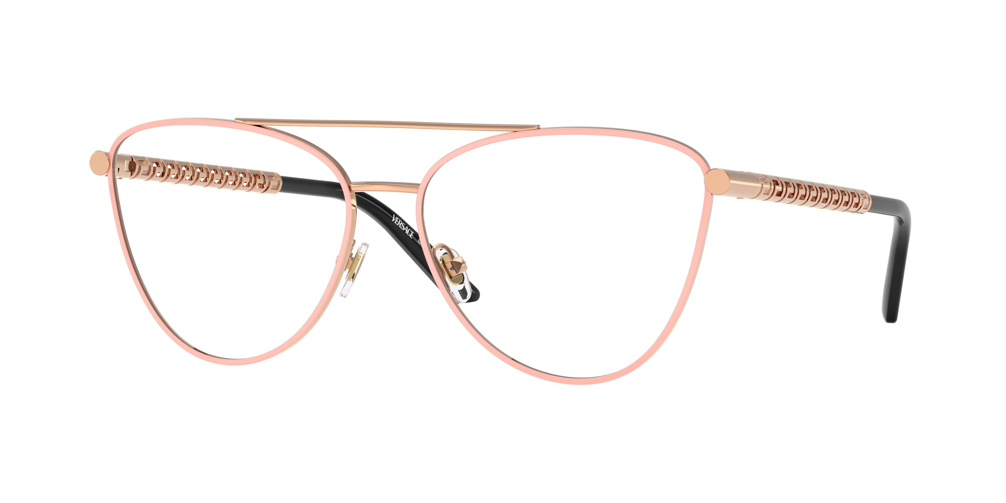 Versace VE1296 Cat Eye Eyeglasses  1515-Pastel Rose 57-140-15 - Color Map Pink