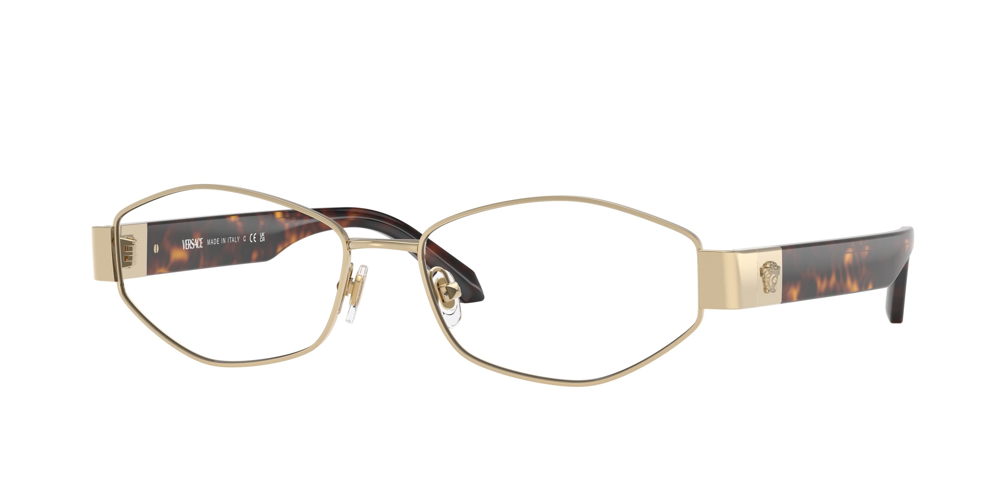 Versace VE1298 Irregular Eyeglasses  1252-Pale Gold 55-140-16 - Color Map Gold