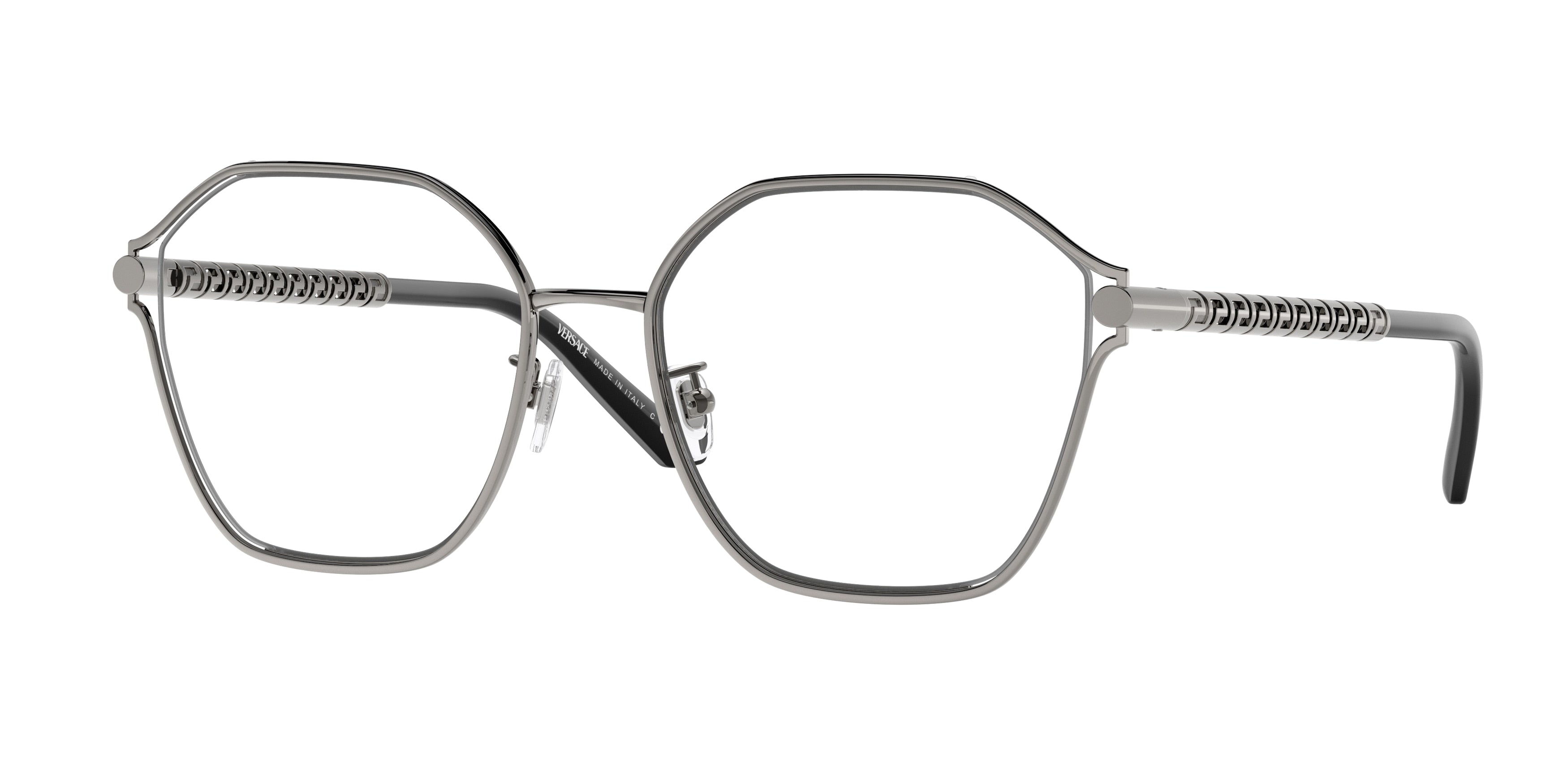 Versace VE1299D Irregular Eyeglasses  1001-Gunmetal 55-145-18 - Color Map Grey