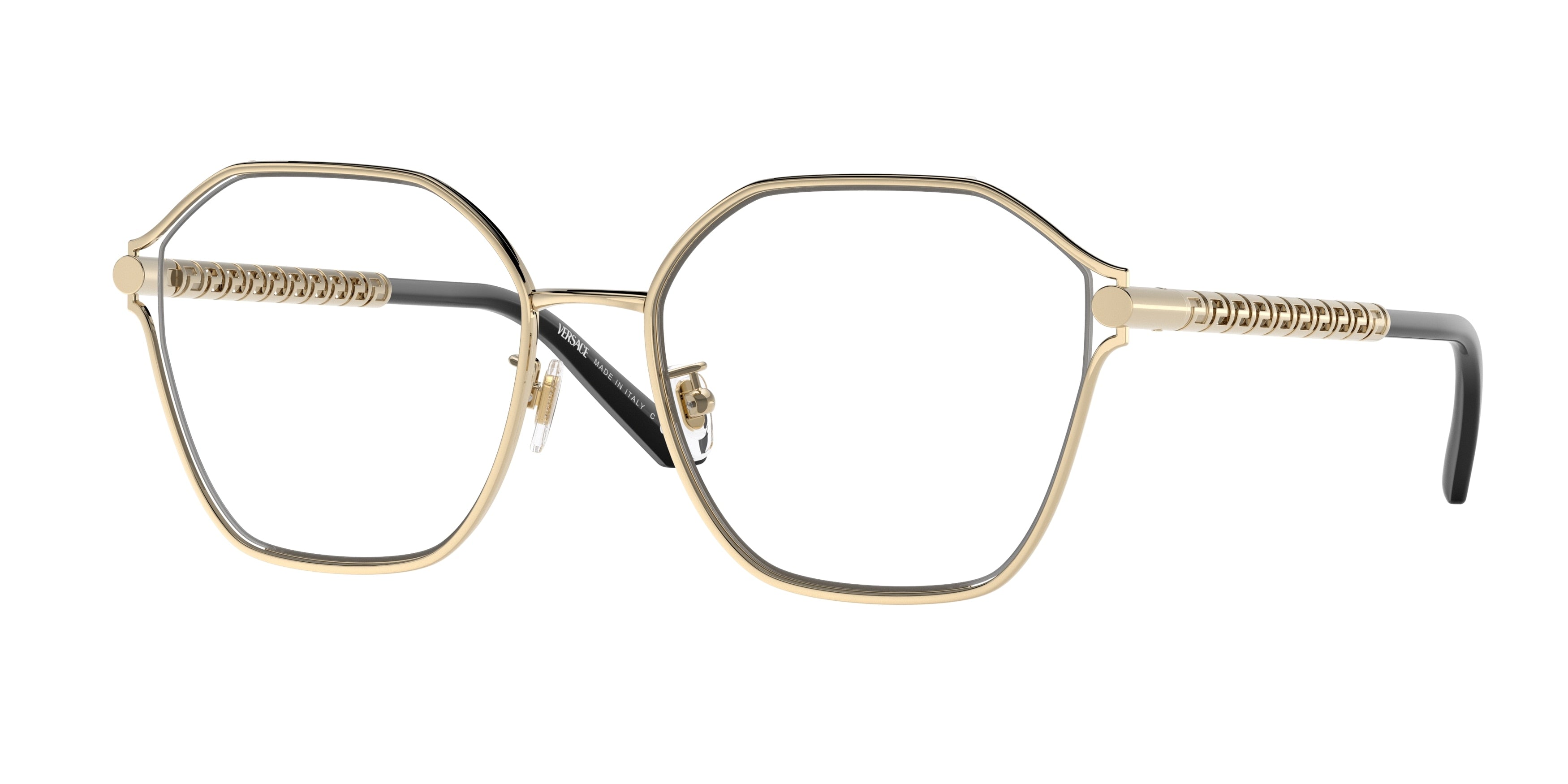 Versace VE1299D Irregular Eyeglasses  1252-Pale Gold 55-145-18 - Color Map Gold