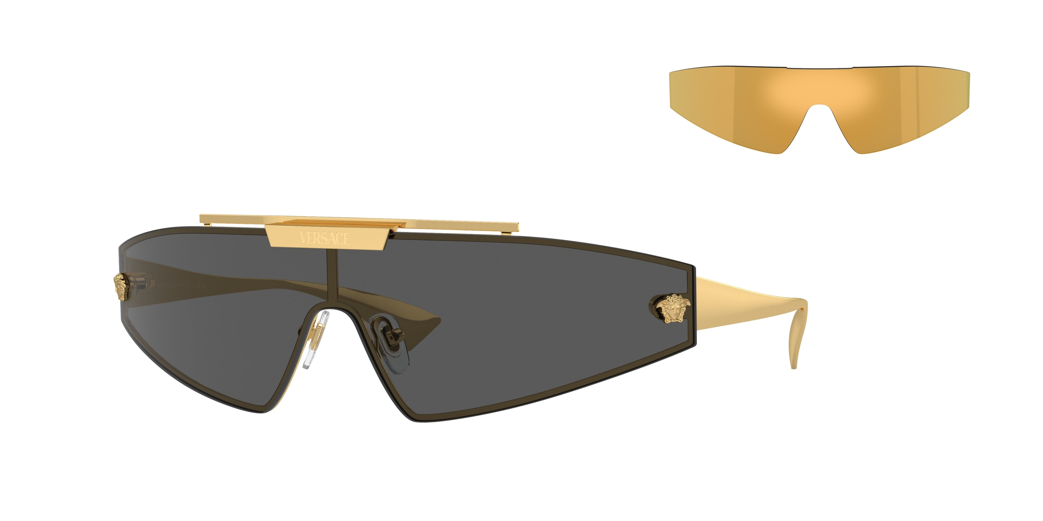 Versace VE2265 Irregular Sunglasses  100287-Gold 0-120-144 - Color Map Gold