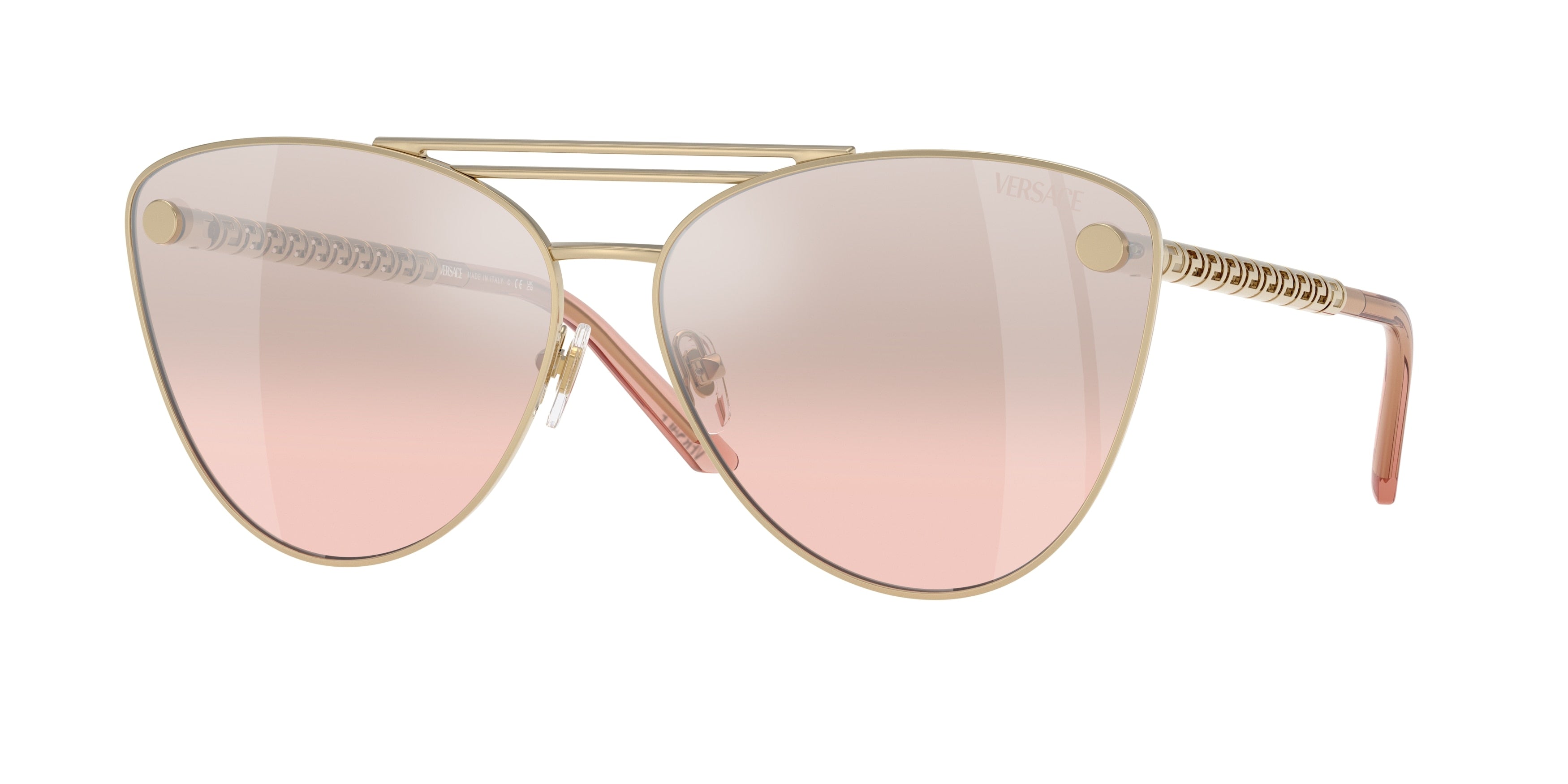 Versace VE2267 Cat Eye Sunglasses  12527E-Pale Gold 64-140-14 - Color Map Gold