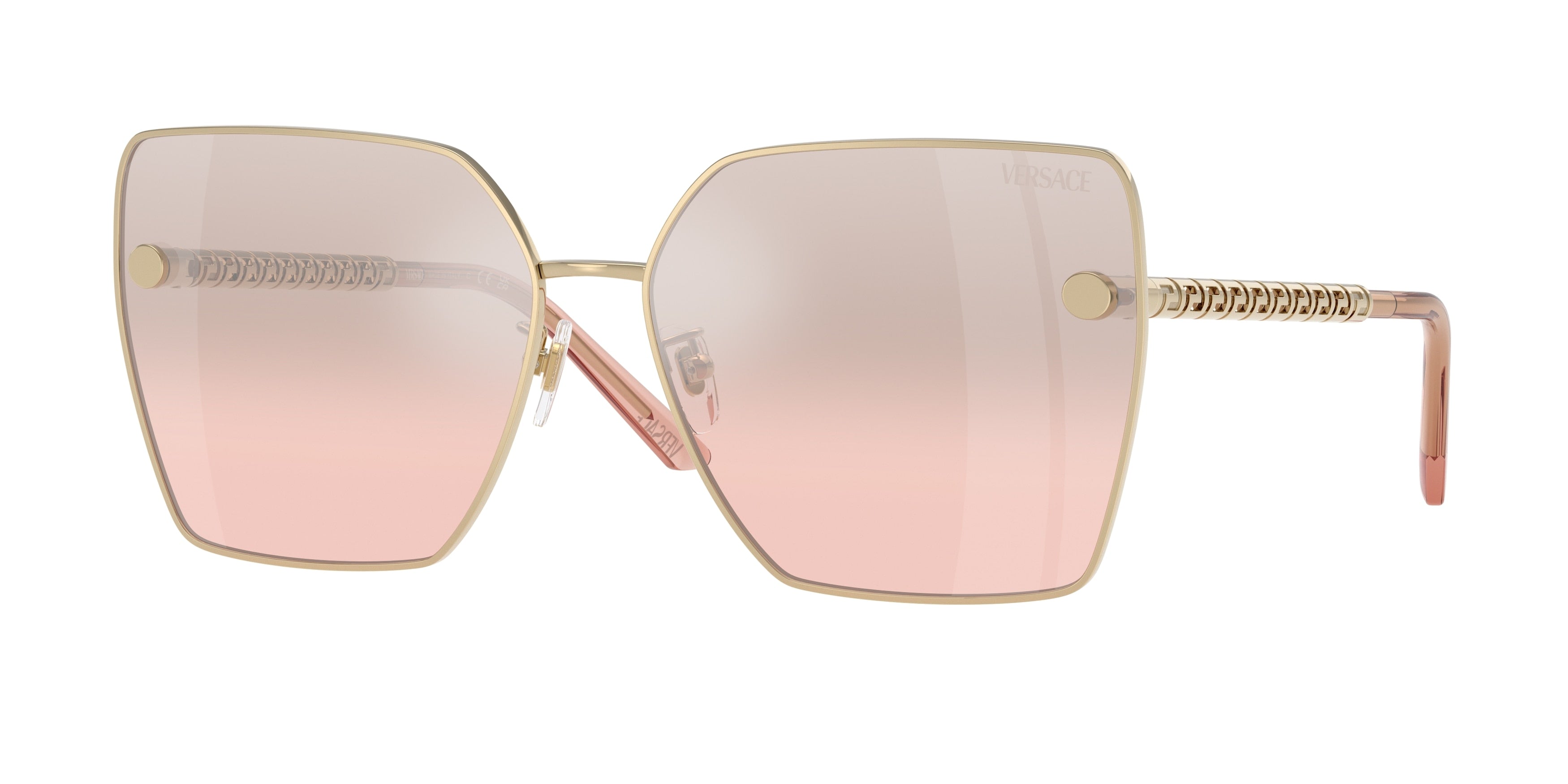 Versace VE2270D Square Sunglasses  12527E-Pale Gold 63-145-15 - Color Map Gold