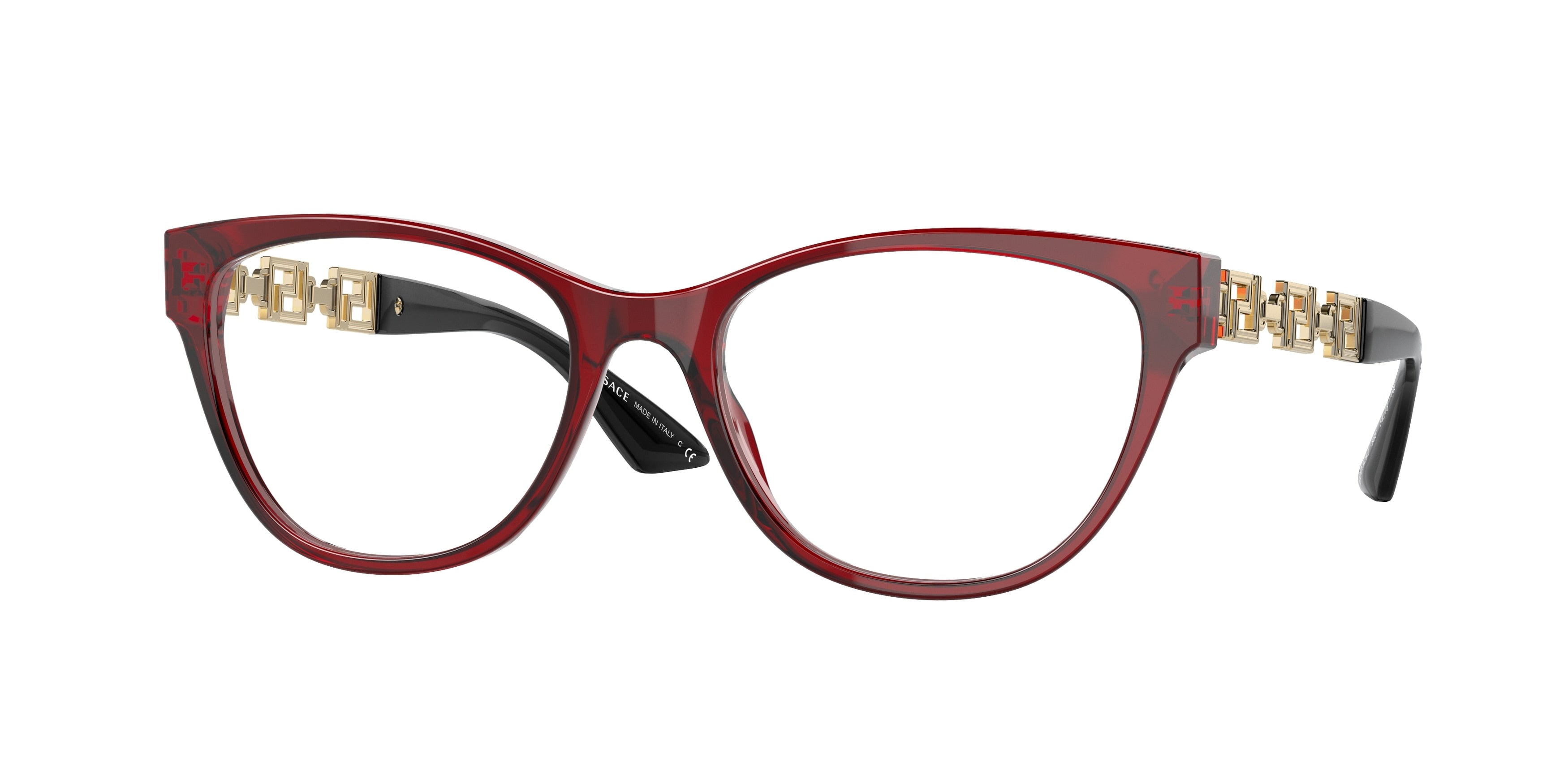 Versace VE3292 Phantos Eyeglasses  388-Bordeaux Transparent 54-140-18 - Color Map Red