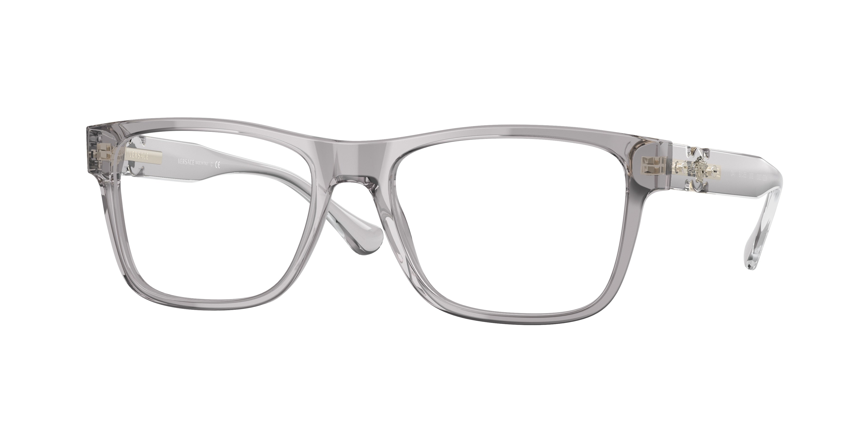 Versace VE3303 Rectangle Eyeglasses  593-Transparent Grey 57-140-18 - Color Map Grey