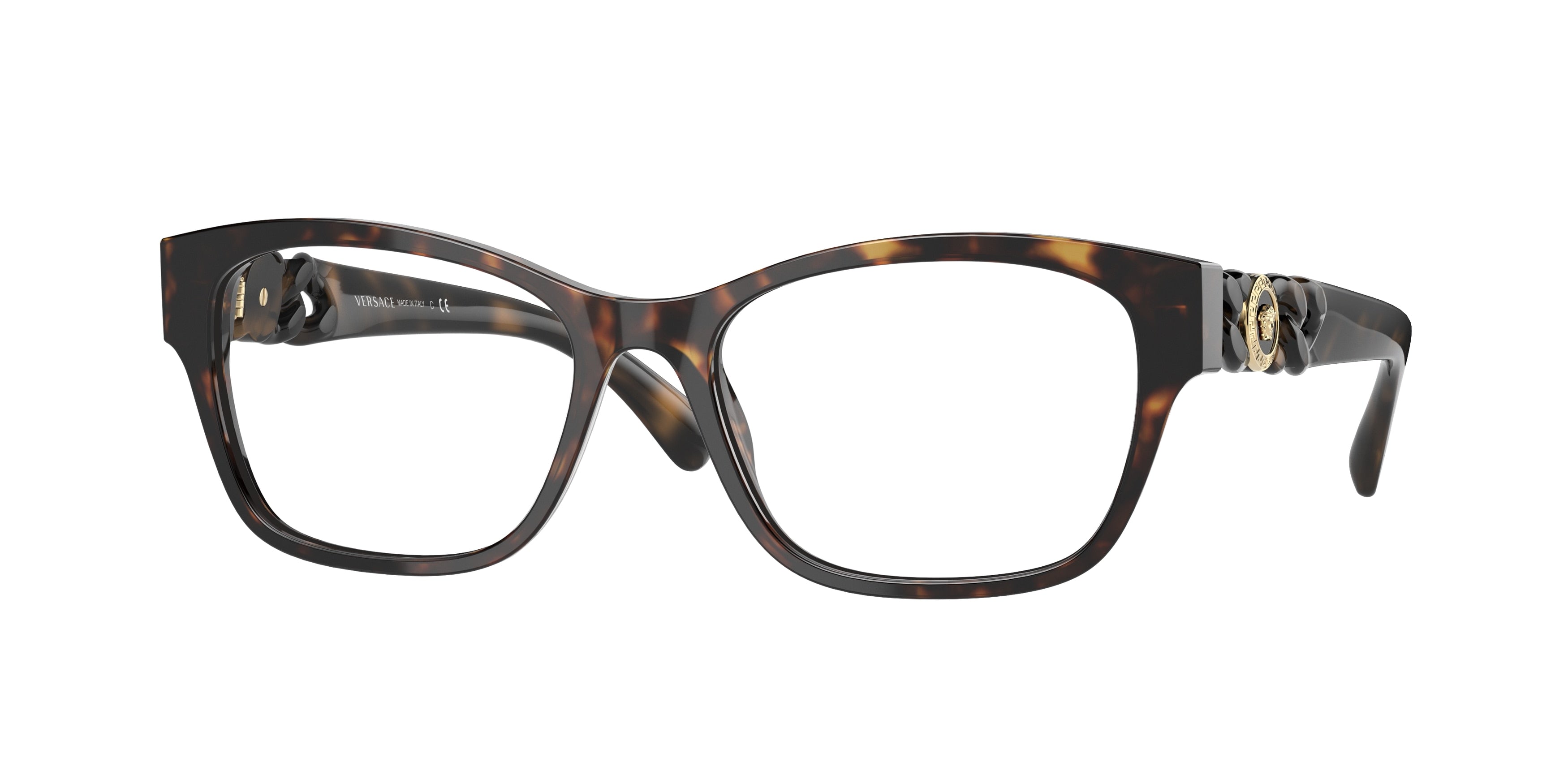 Versace VE3306 Phantos Eyeglasses  108-Havana 52-140-17 - Color Map Tortoise