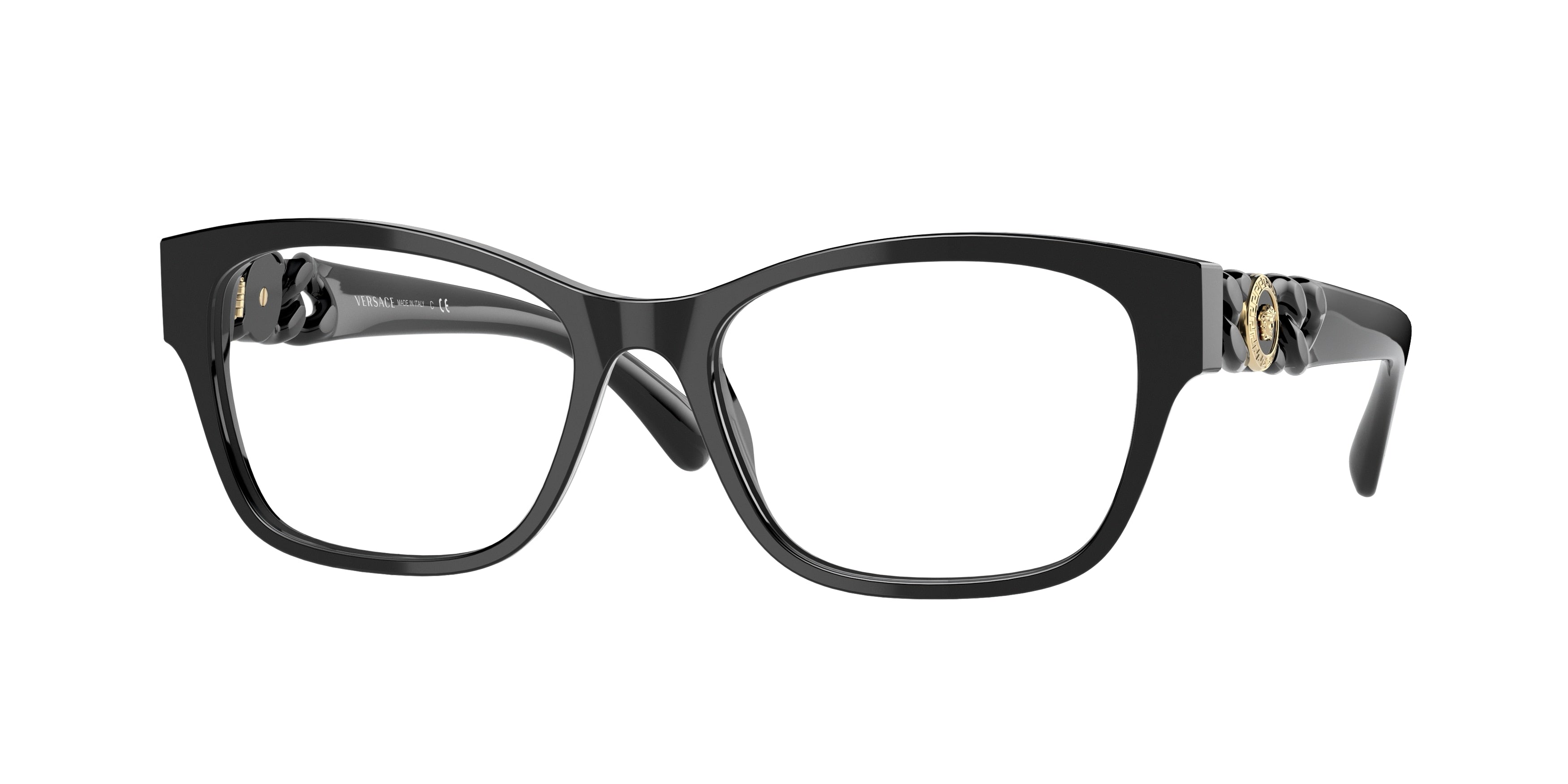 Versace VE3306 Phantos Eyeglasses  GB1-Black 54-140-17 - Color Map Black