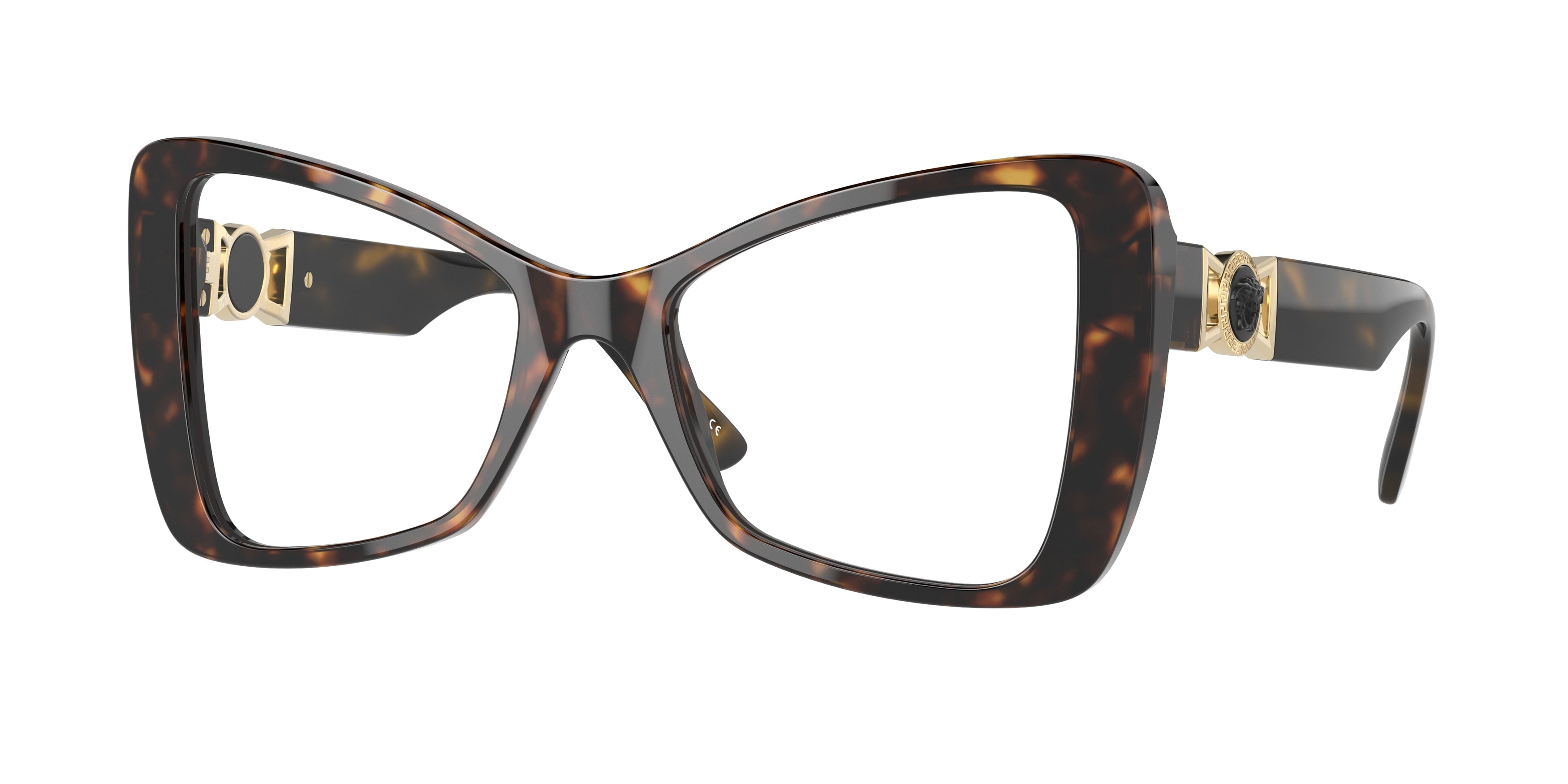 Versace VE3312 Butterfly Eyeglasses  108-Havana 51-145-19 - Color Map Tortoise