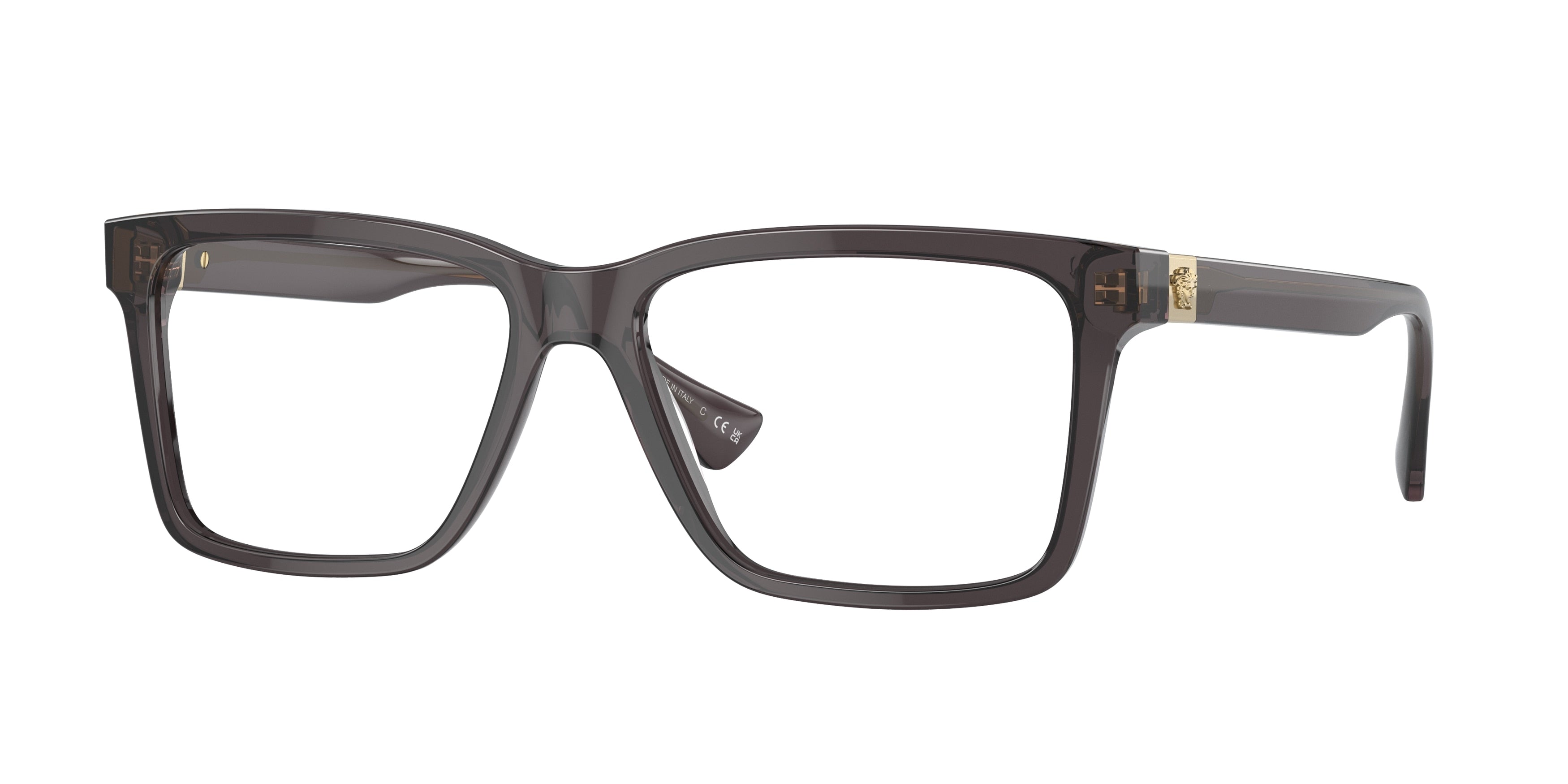 Versace VE3328 Rectangle Eyeglasses  5389-Transparent Grey 30-150-16 - Color Map Grey