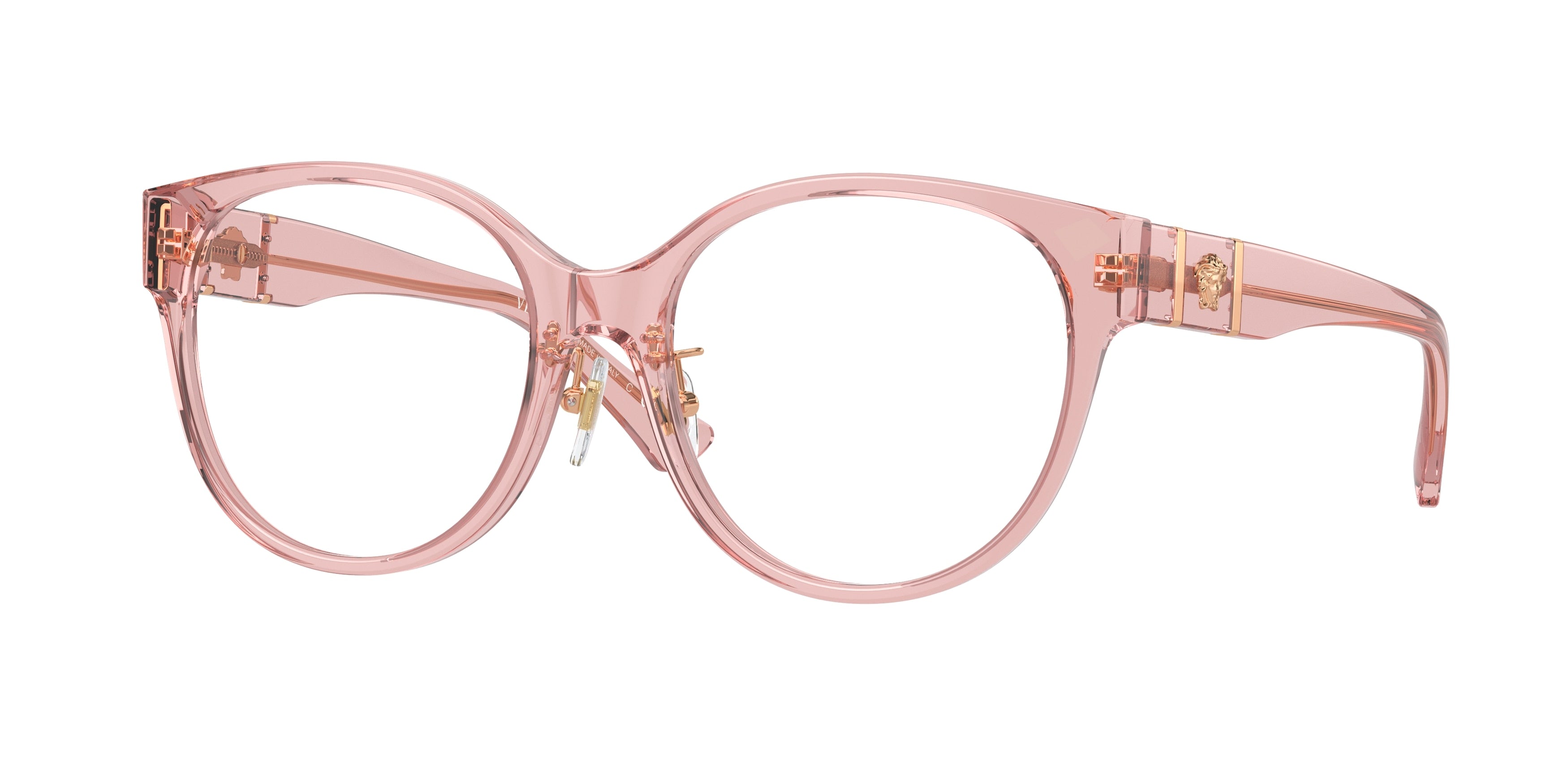 Versace VE3351D Phantos Eyeglasses  5434-Peach Transparent 53-140-17 - Color Map Pink