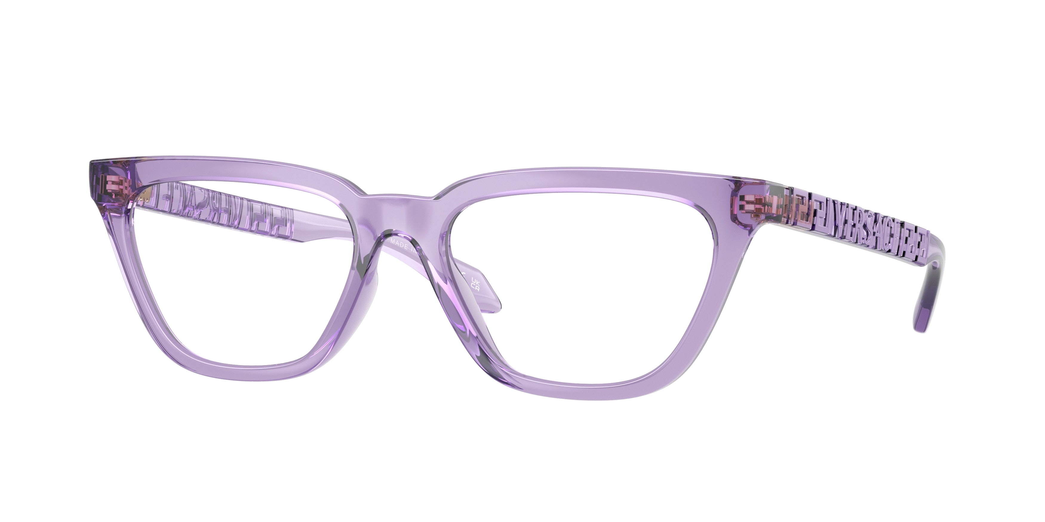 Versace VE3352U Cat Eye Eyeglasses  5451-Transparent Lilac 53-140-17 - Color Map Violet