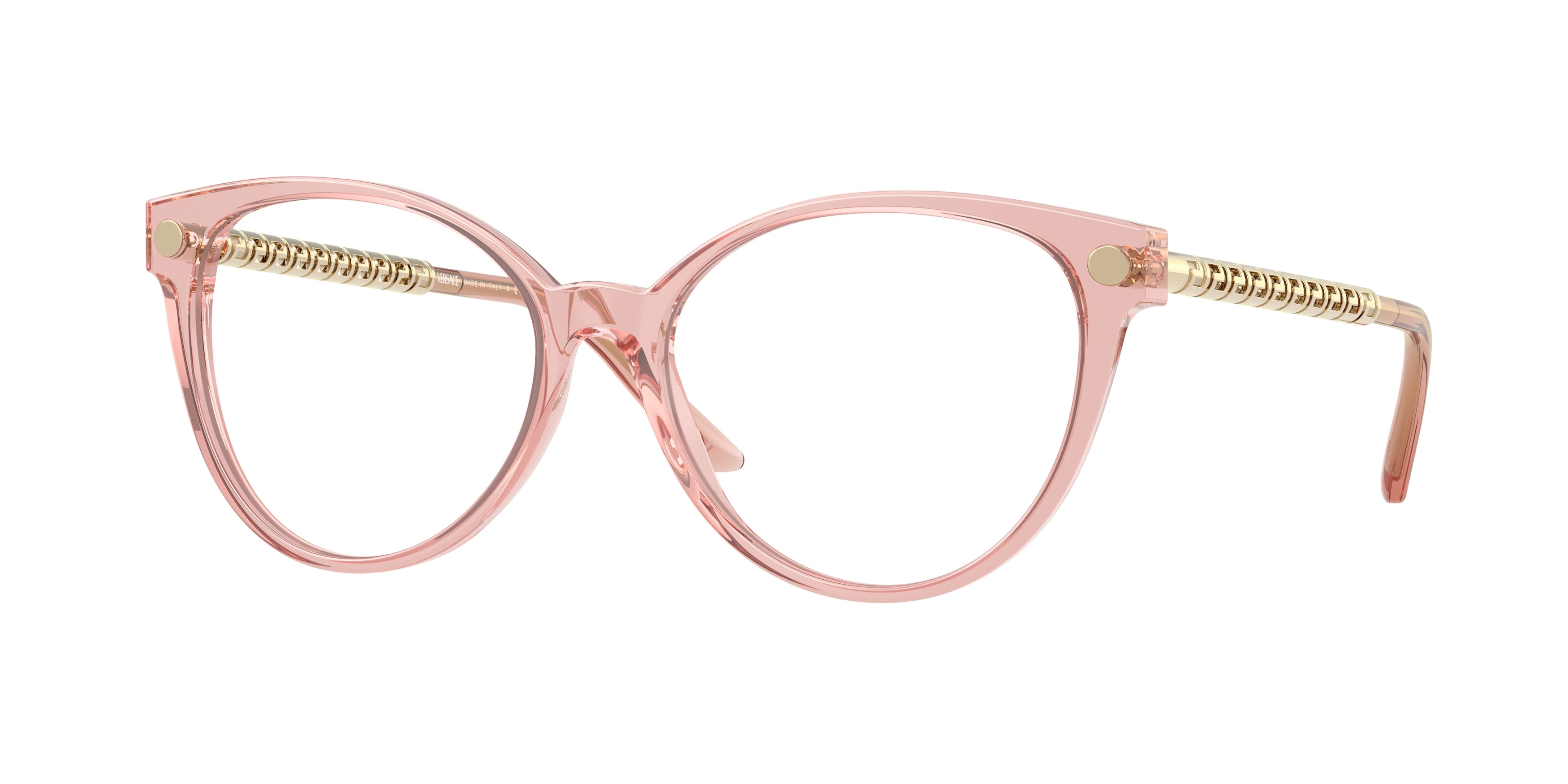 Versace VE3353F Cat Eye Eyeglasses  5323-Transparent Pink 54-145-16 - Color Map Pink