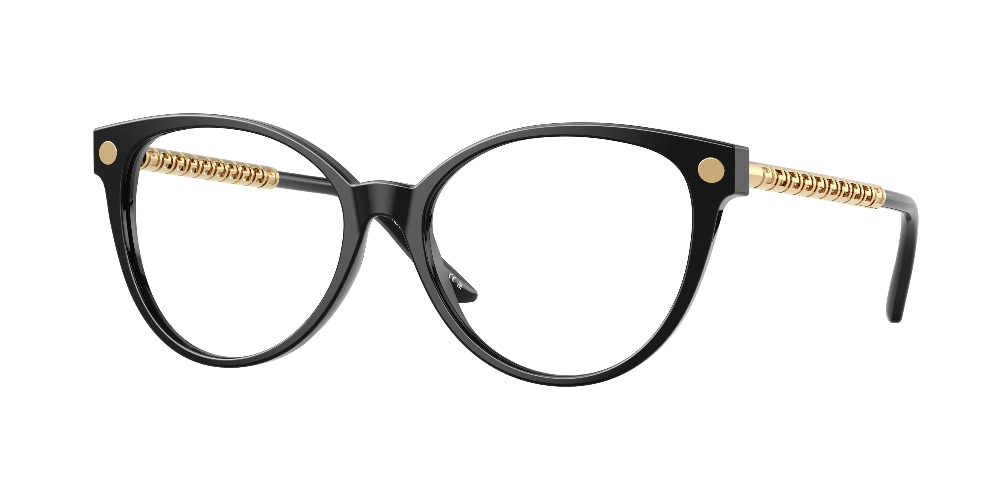 Versace VE3353F Cat Eye Eyeglasses  GB1-Black 54-145-16 - Color Map Black