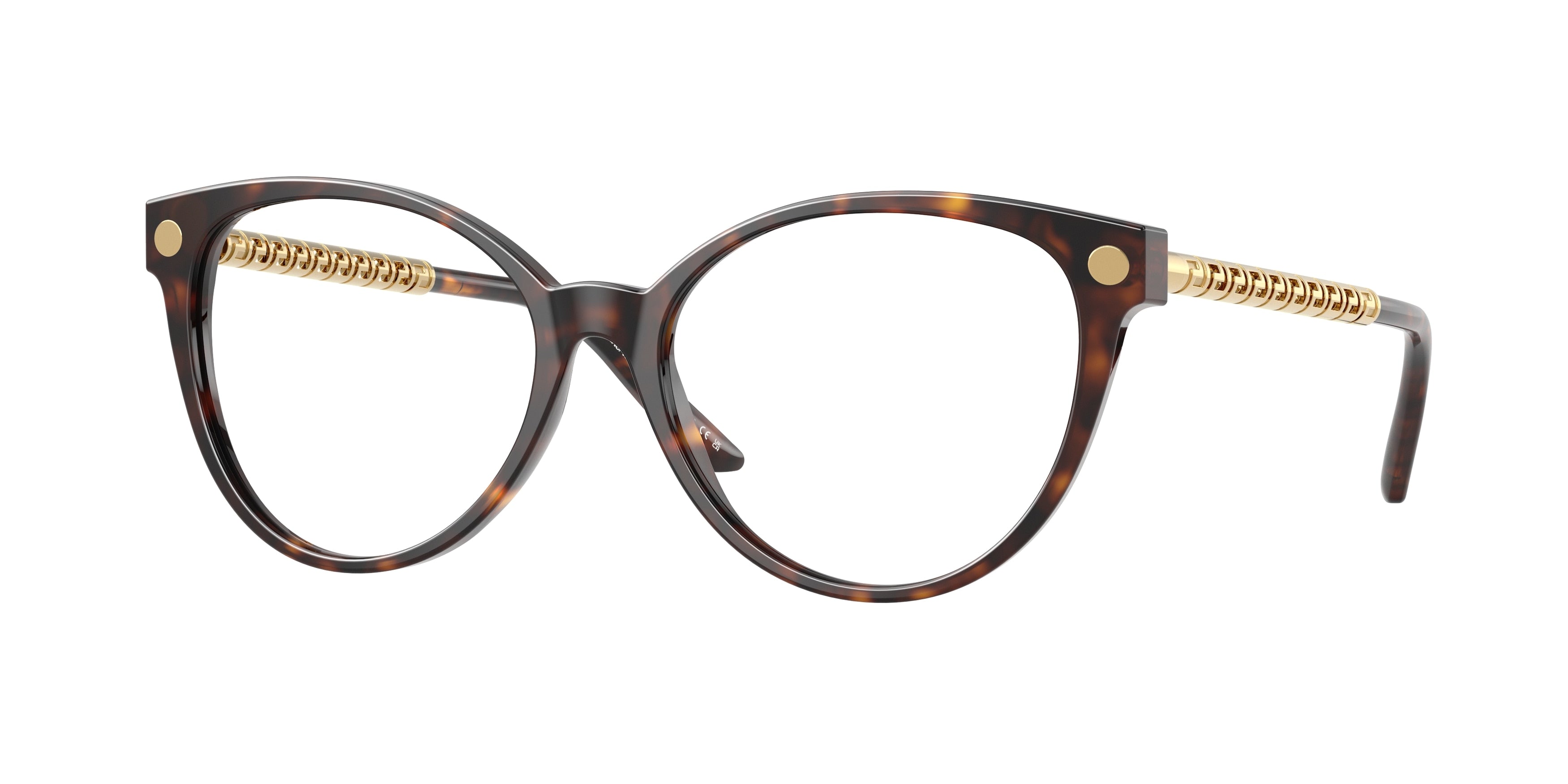 Versace VE3353 Cat Eye Eyeglasses  108-Havana 54-140-16 - Color Map Tortoise