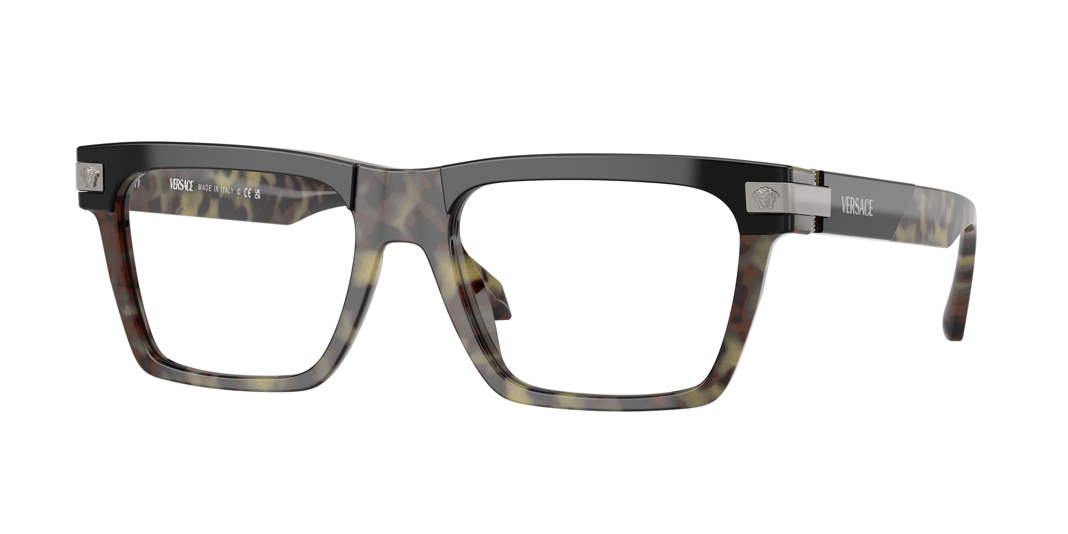 Versace VE3354F Rectangle Eyeglasses  5456-Havana 55-145-18 - Color Map Tortoise