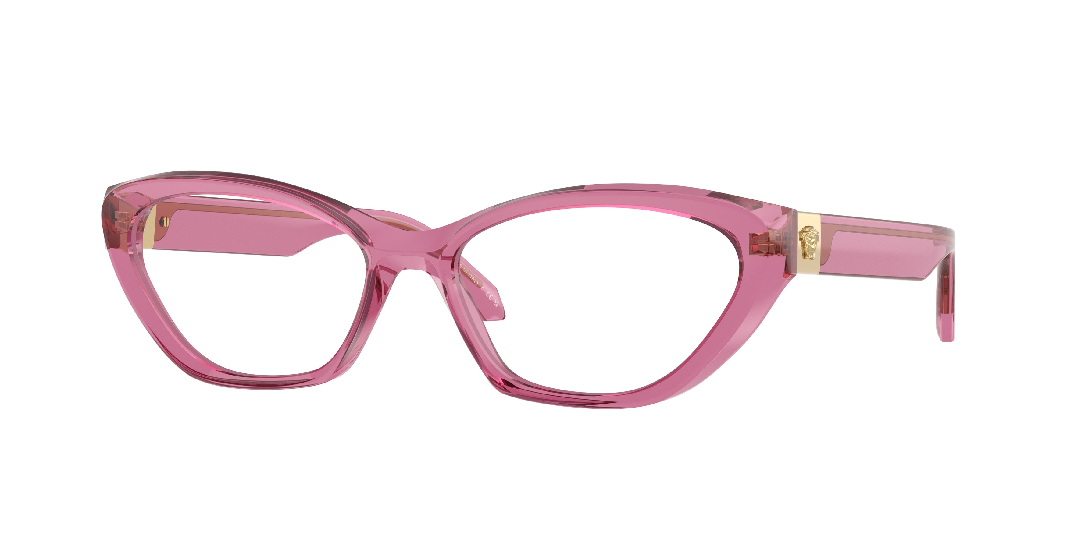 Versace VE3356 Cat Eye Eyeglasses  5469-Transparent Light Pink 55-140-16 - Color Map Pink