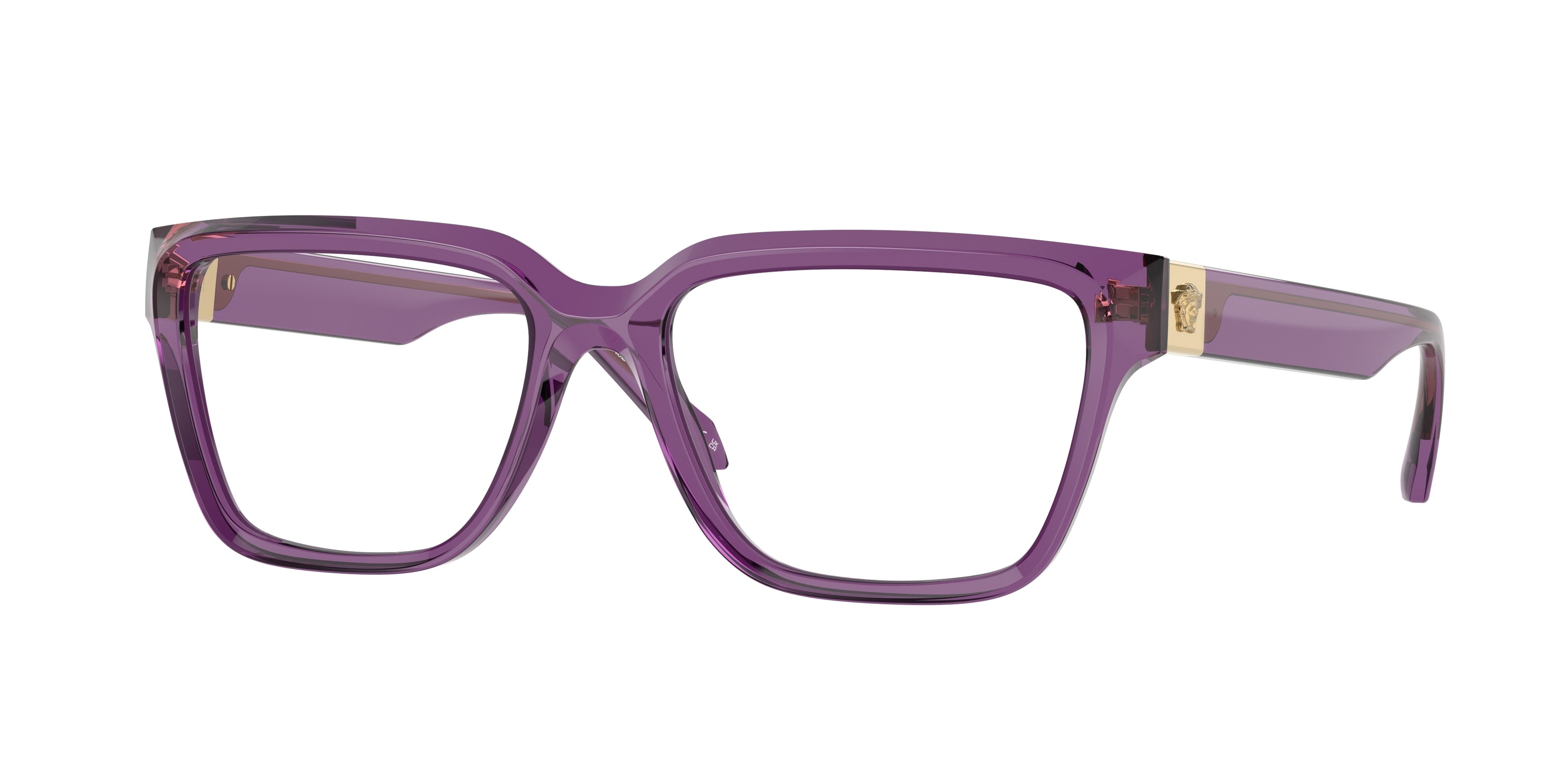 Versace VE3357 Rectangle Eyeglasses  5464-Violet Transparent 55-145-17 - Color Map Violet