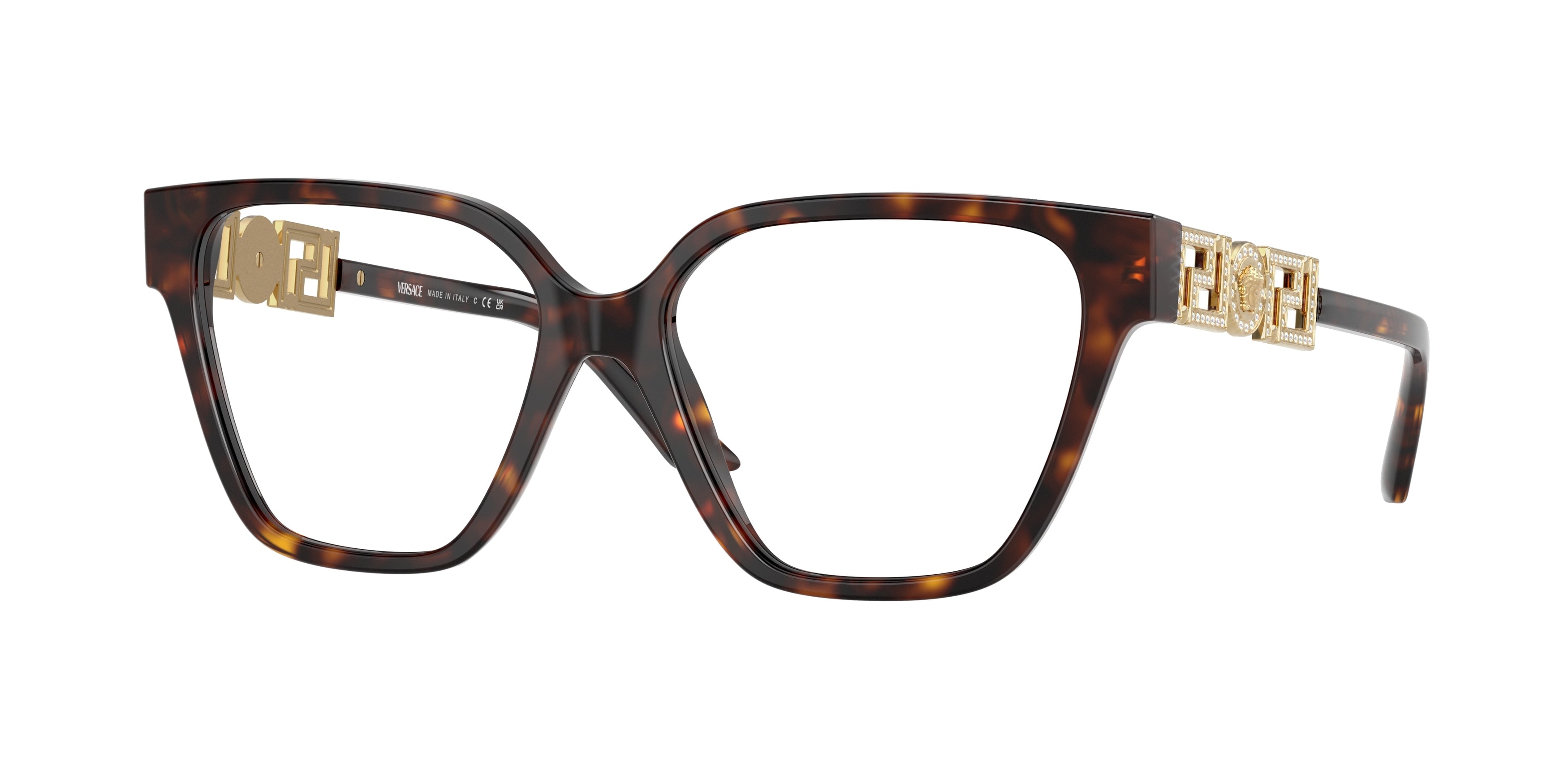 Versace VE3358B Irregular Eyeglasses  108-Havana 54-140-16 - Color Map Tortoise