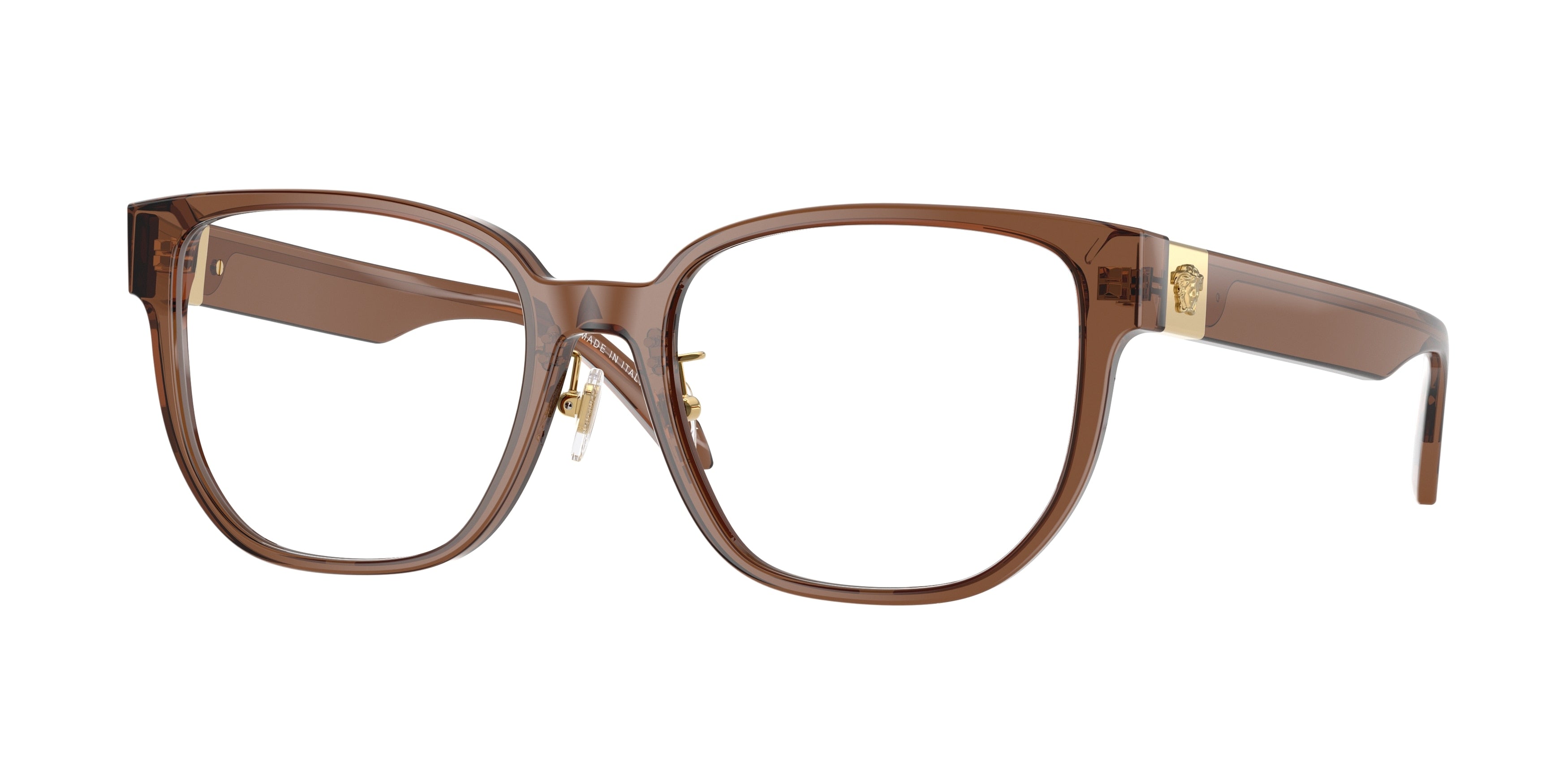 Versace VE3360D Square Eyeglasses  5028-Transparent Dark Brown 54-145-18 - Color Map Brown