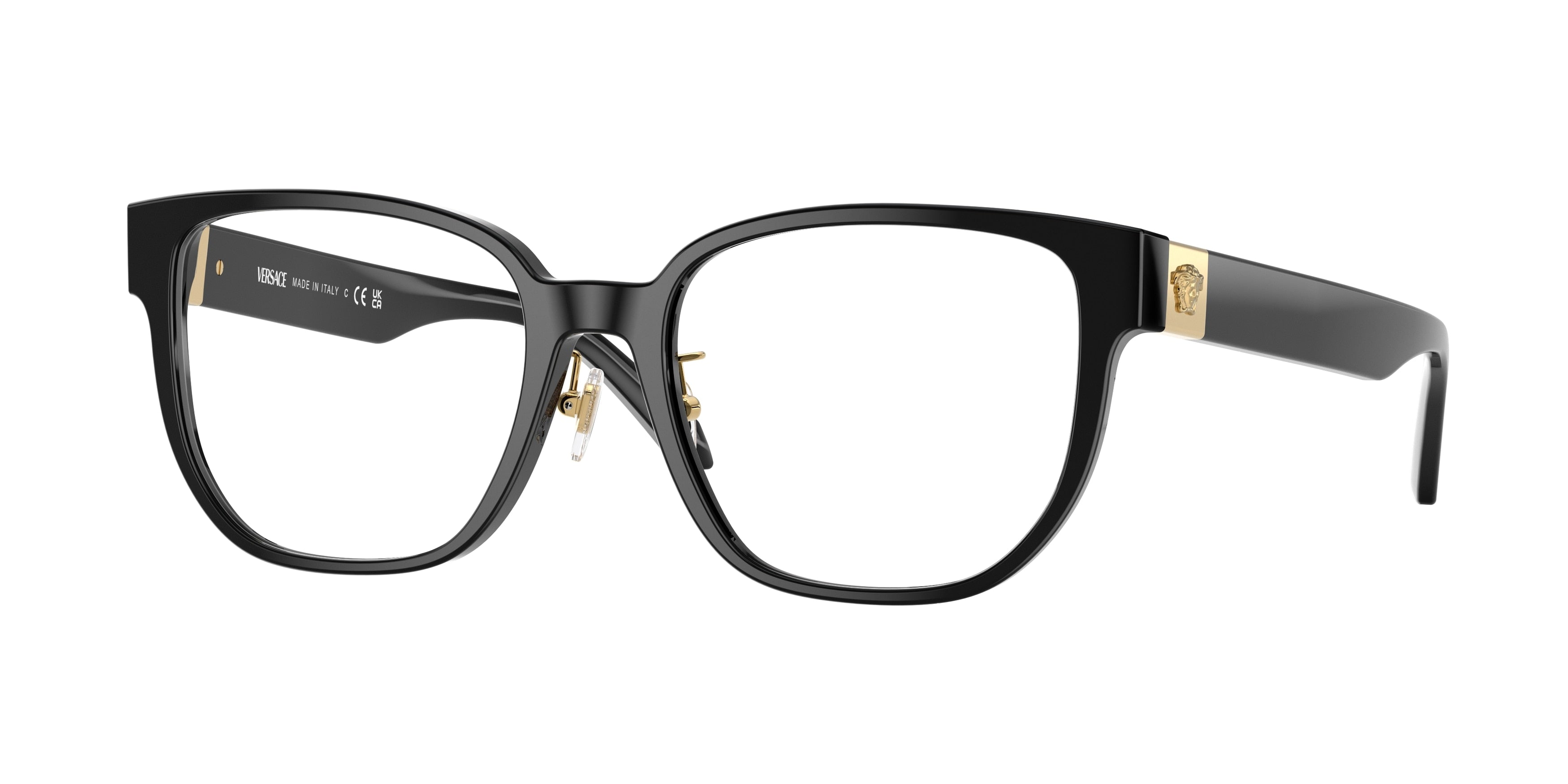 Versace VE3360D Square Eyeglasses  GB1-Black 54-145-18 - Color Map Black