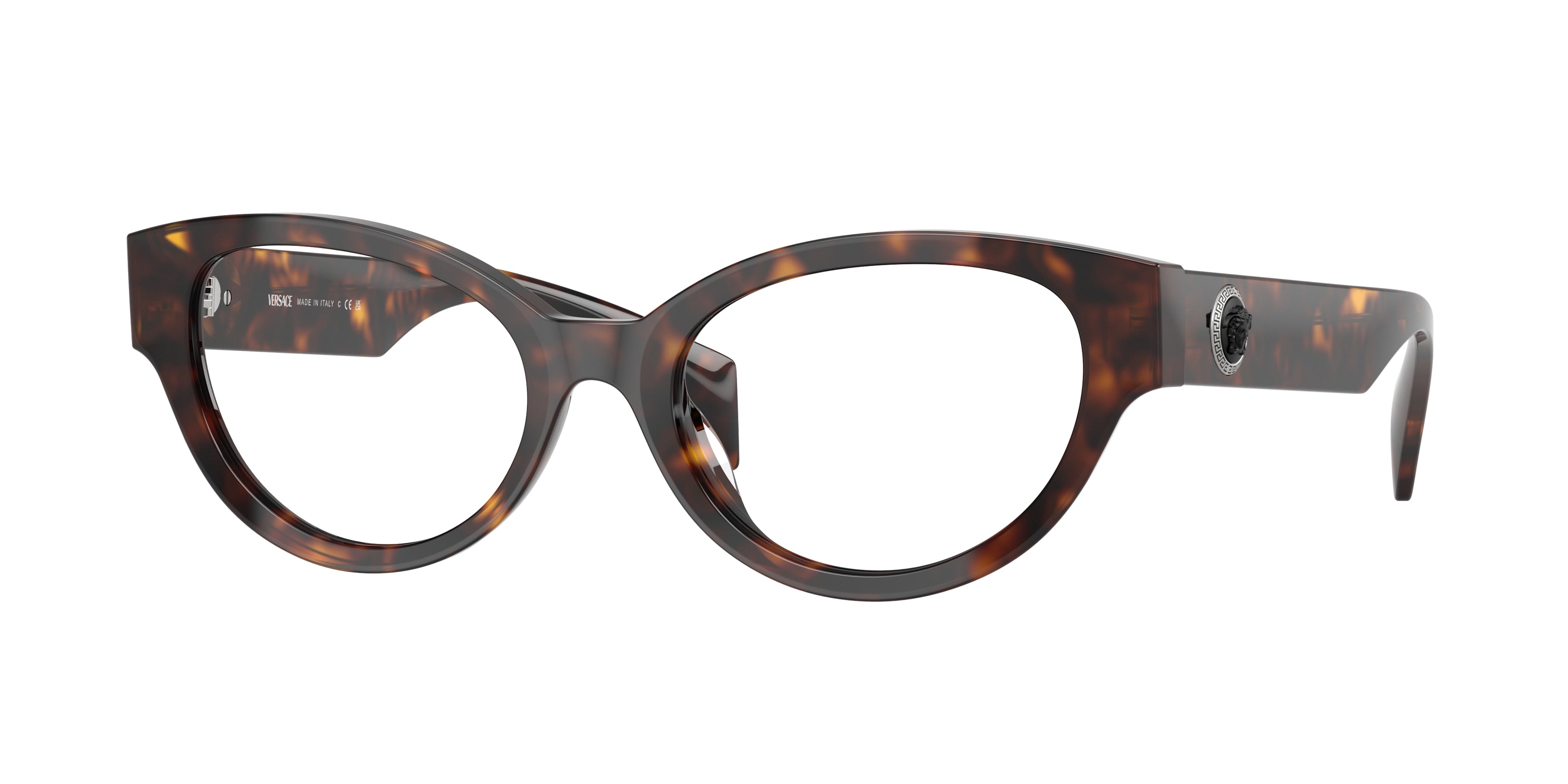 Versace VE3361U Cat Eye Eyeglasses  108-Havana 53-140-19 - Color Map Tortoise