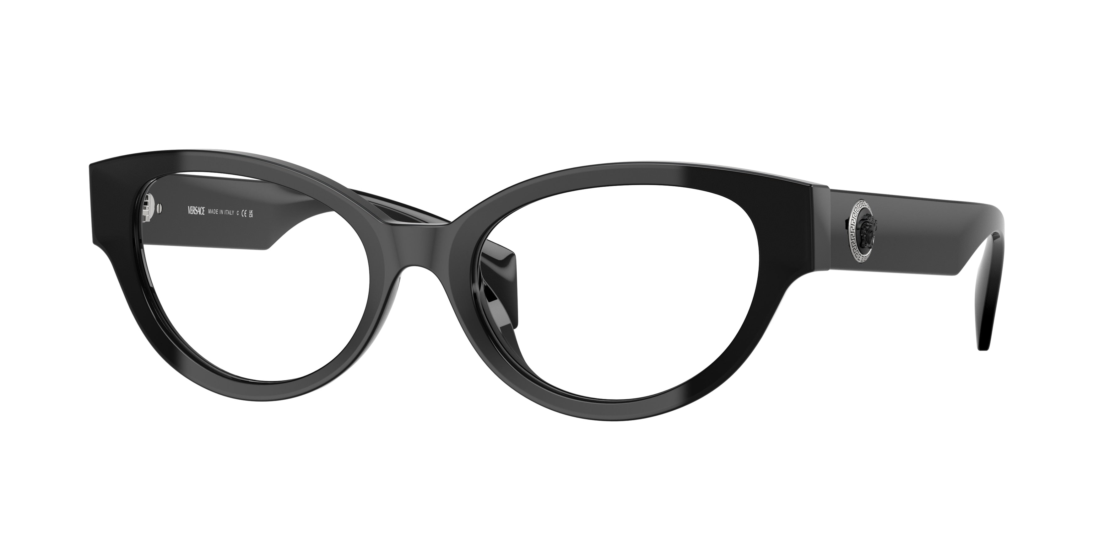 Versace VE3361U Cat Eye Eyeglasses  GB1-Black 53-140-19 - Color Map Black