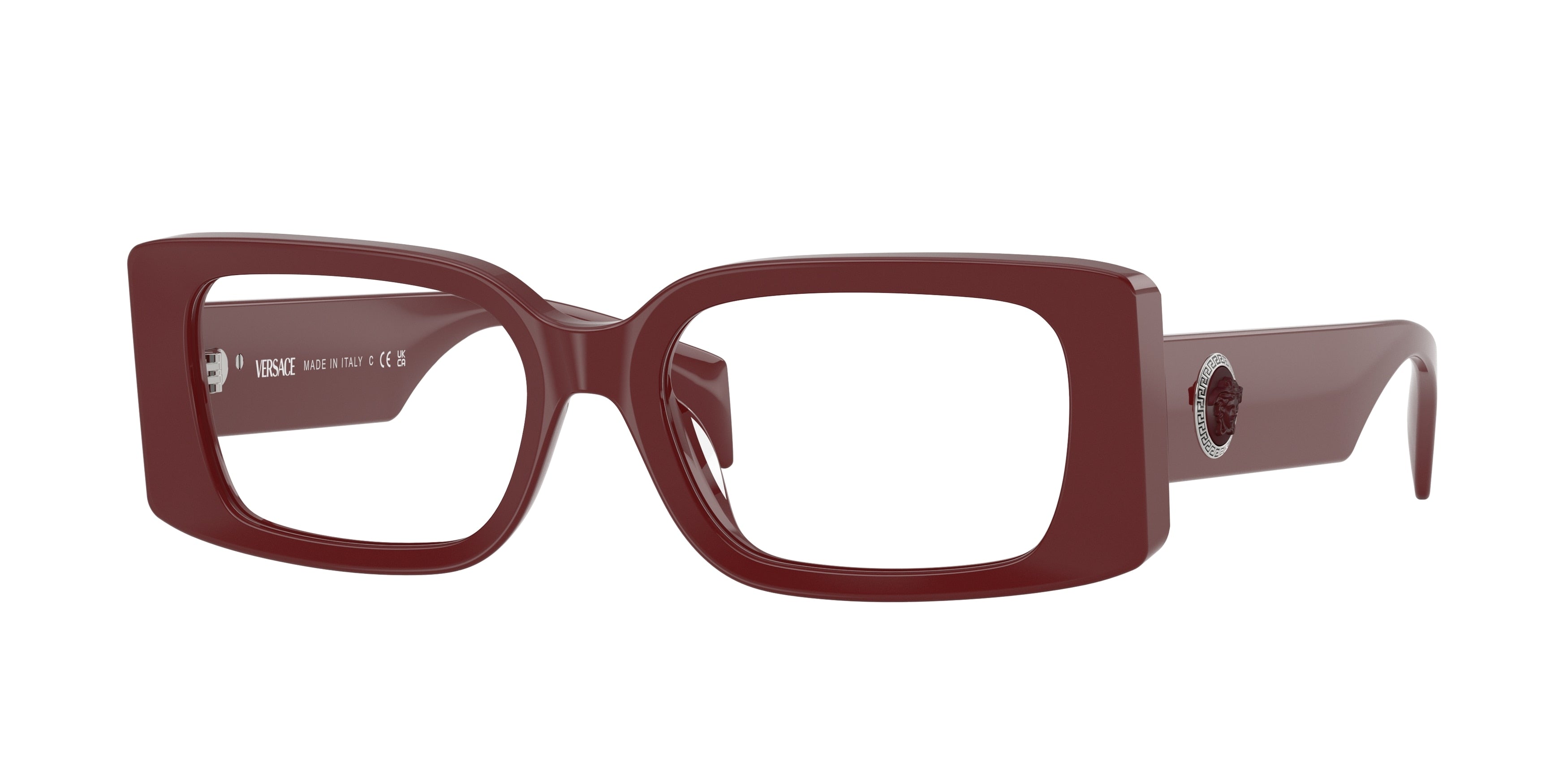 Versace VE3362U Rectangle Eyeglasses  5487-Bordeaux 52-140-17 - Color Map Red