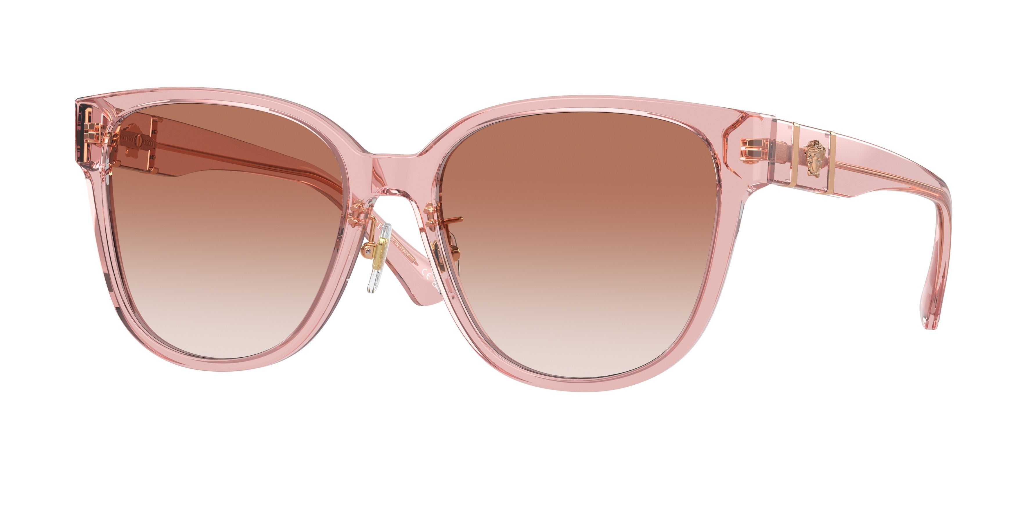 Versace VE4460D Square Sunglasses  543413-Peach Transparent 57-140-18 - Color Map Pink