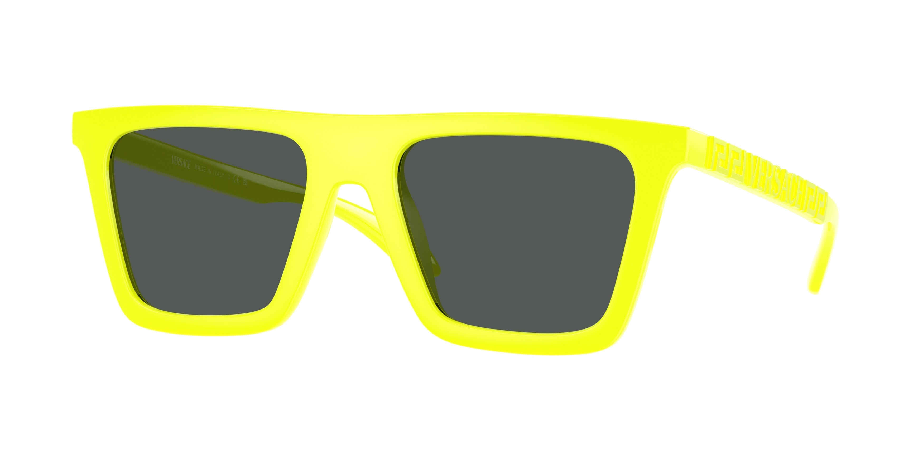 Versace VE4468U Rectangle Sunglasses  544987-Tropical Full Yellow 53-140-19 - Color Map Yellow