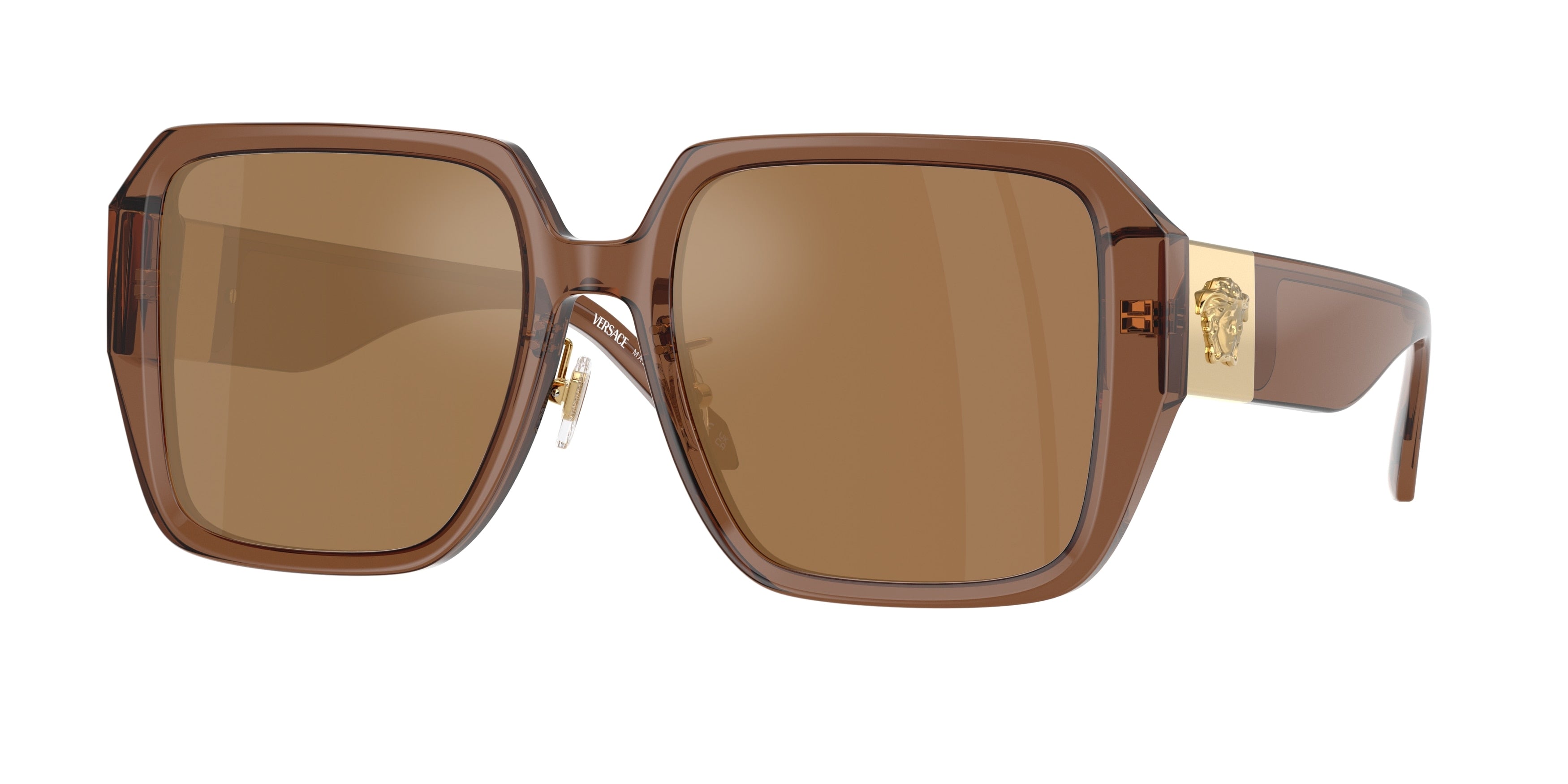 Versace VE4472D Square Sunglasses  5028/O-Transparent Dark Brown 56-145-19 - Color Map Brown