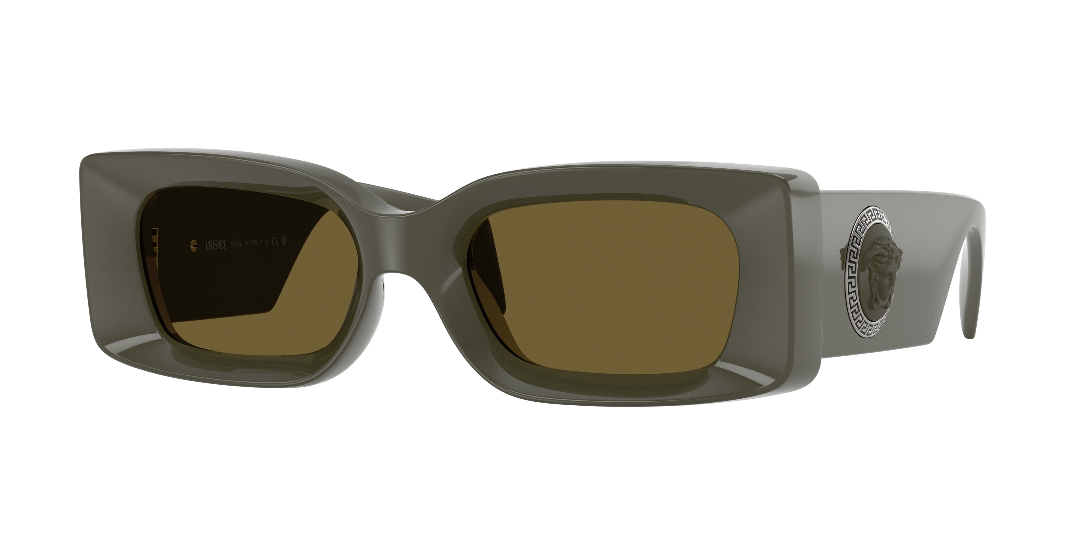 Versace VE4474U Rectangle Sunglasses  549173-Dark Olive 52-140-20 - Color Map Green