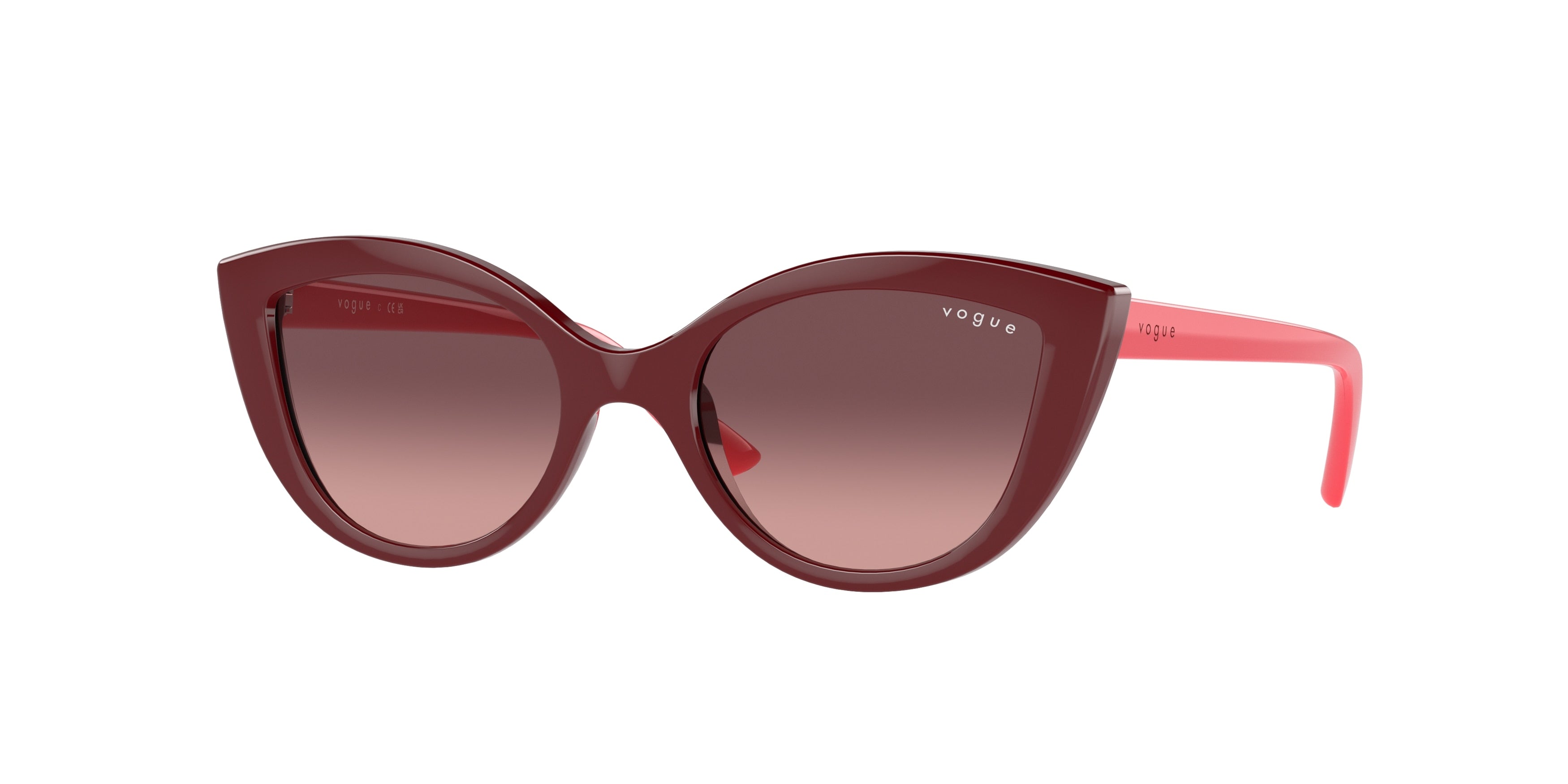 VOGUE JUNIOR SUN VJ2003 Cat Eye Sunglasses  27768D-Top Bordeaux 46-125-17 - Color Map Red